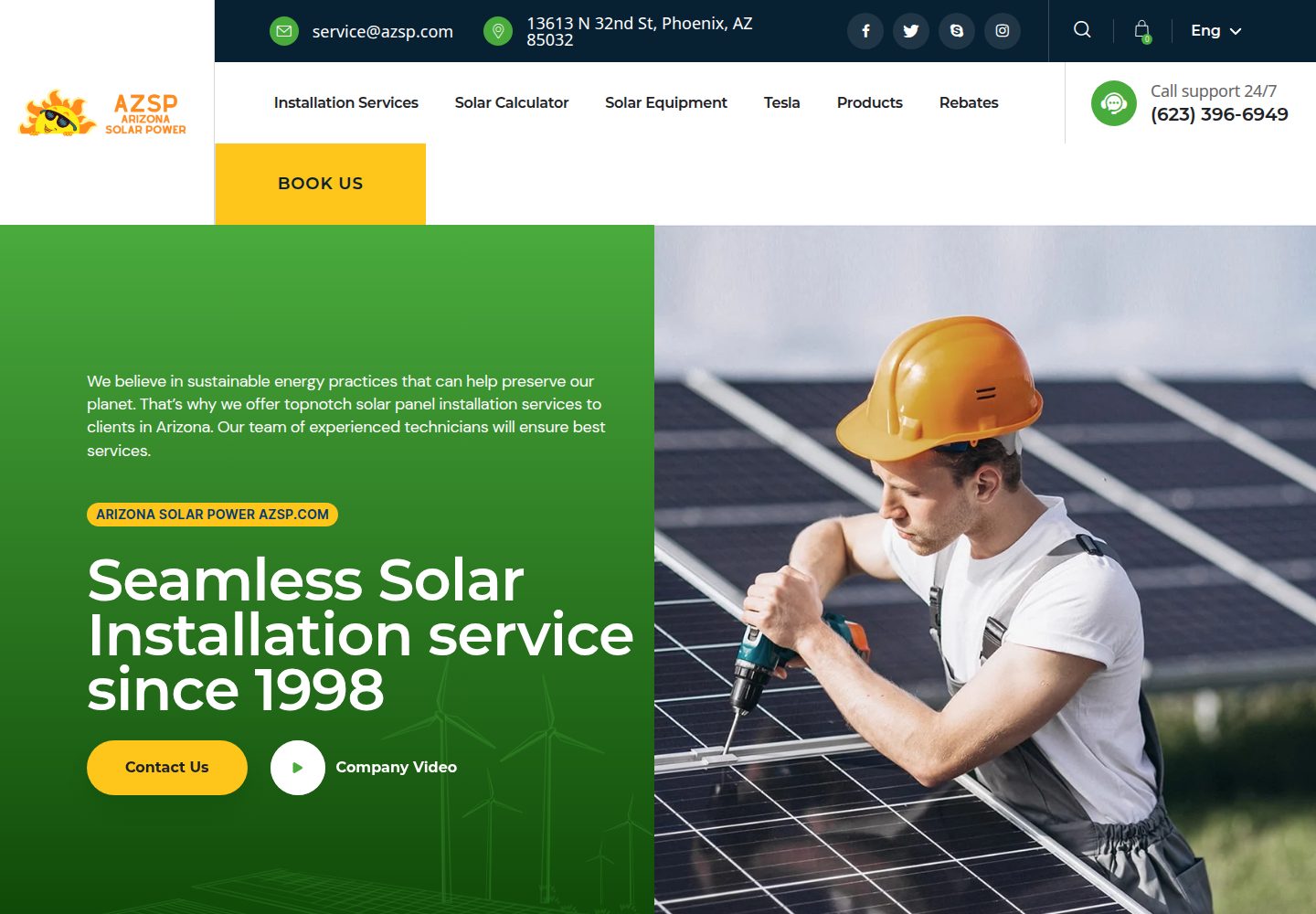 Arizona Solar Power website screenshot
