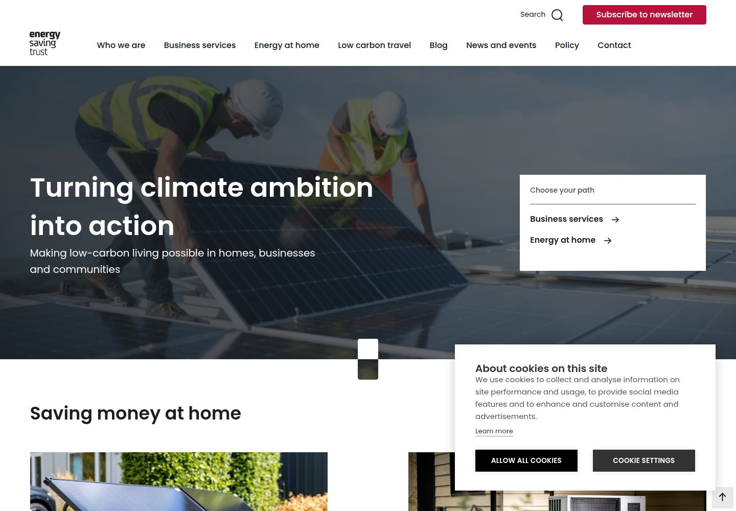 Energy Saving Trust website screenshot