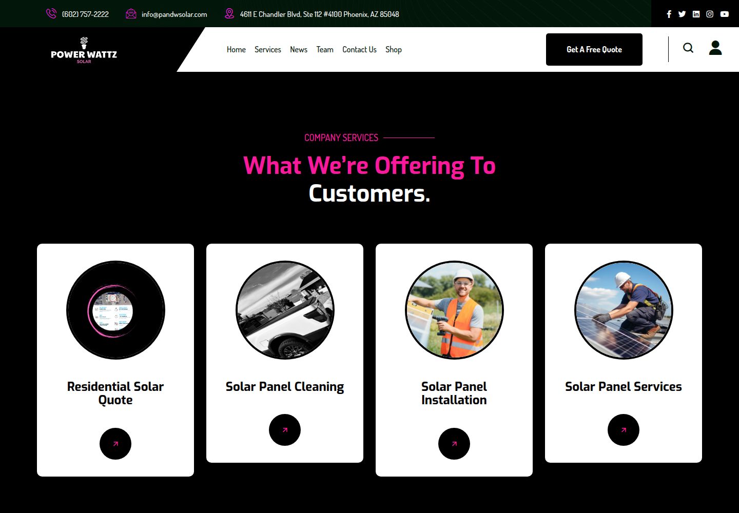 Power Wattz Solar website screenshot
