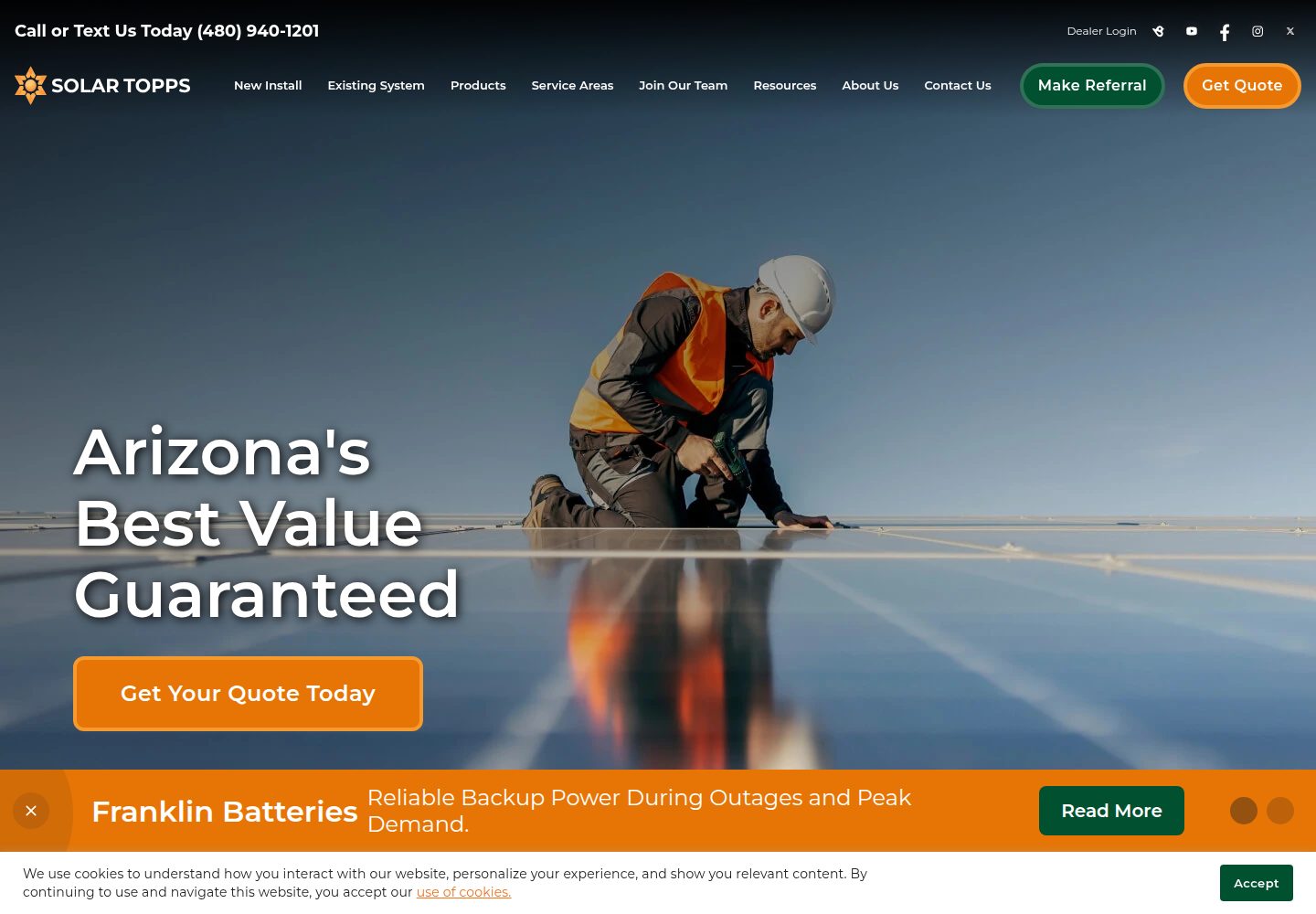 Solar Topps website screenshot