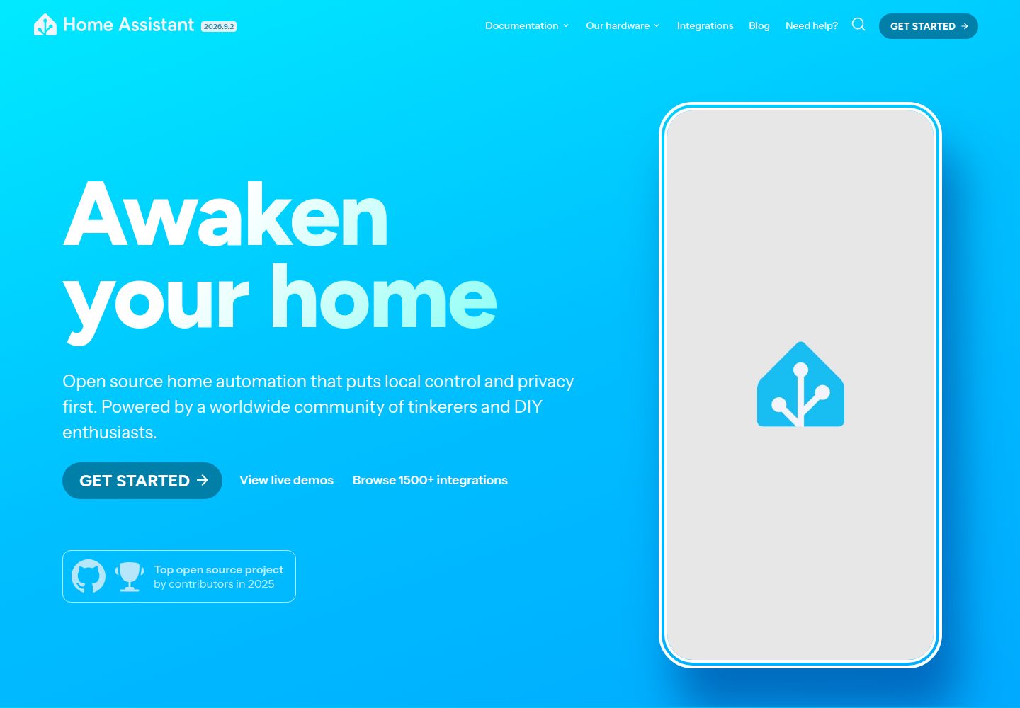 Home Assistant website screenshot
