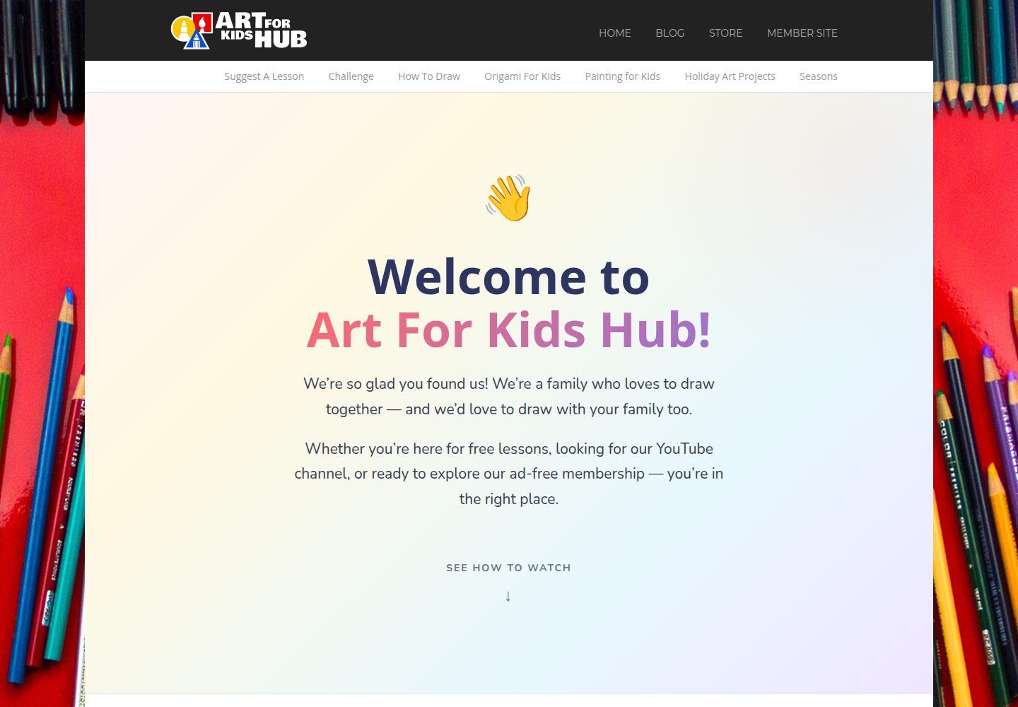Art for Kids Hub website screenshot
