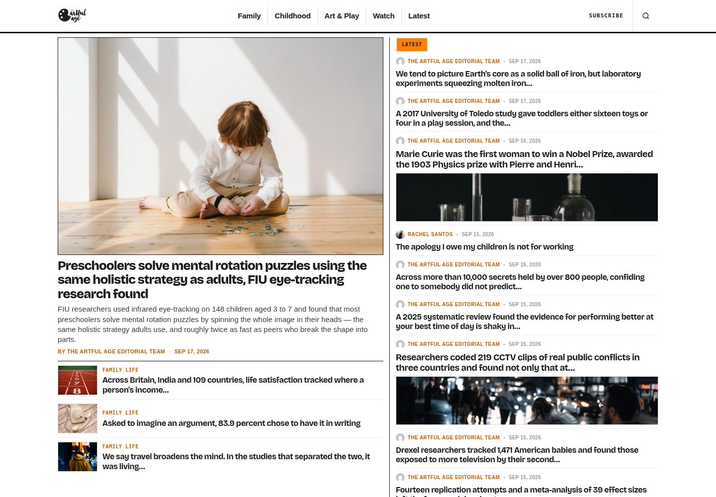The Artful Age website screenshot