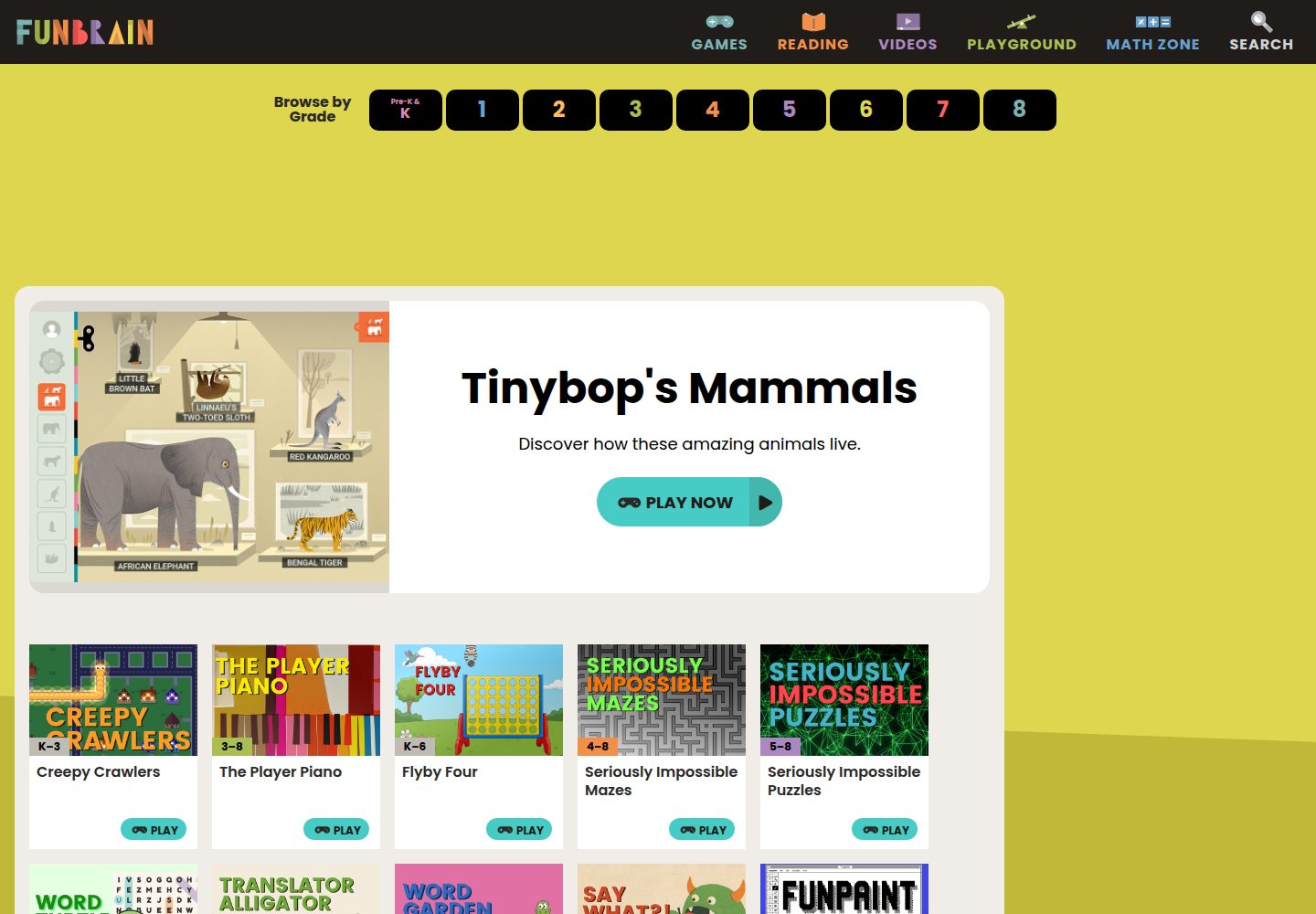 Funbrain website screenshot