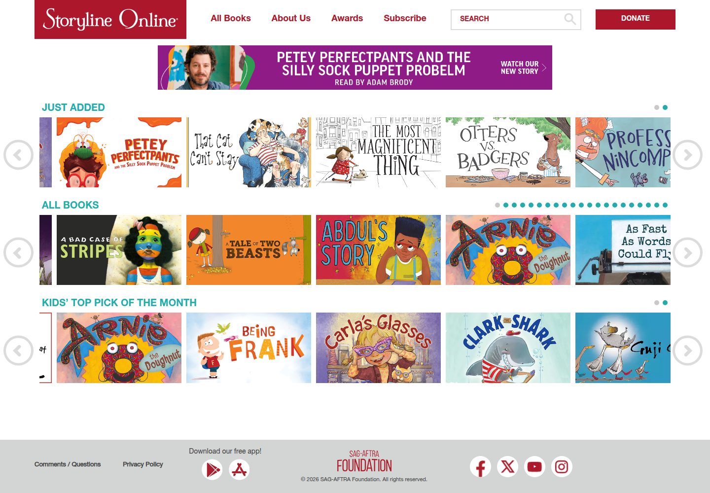 Storyline Online website screenshot