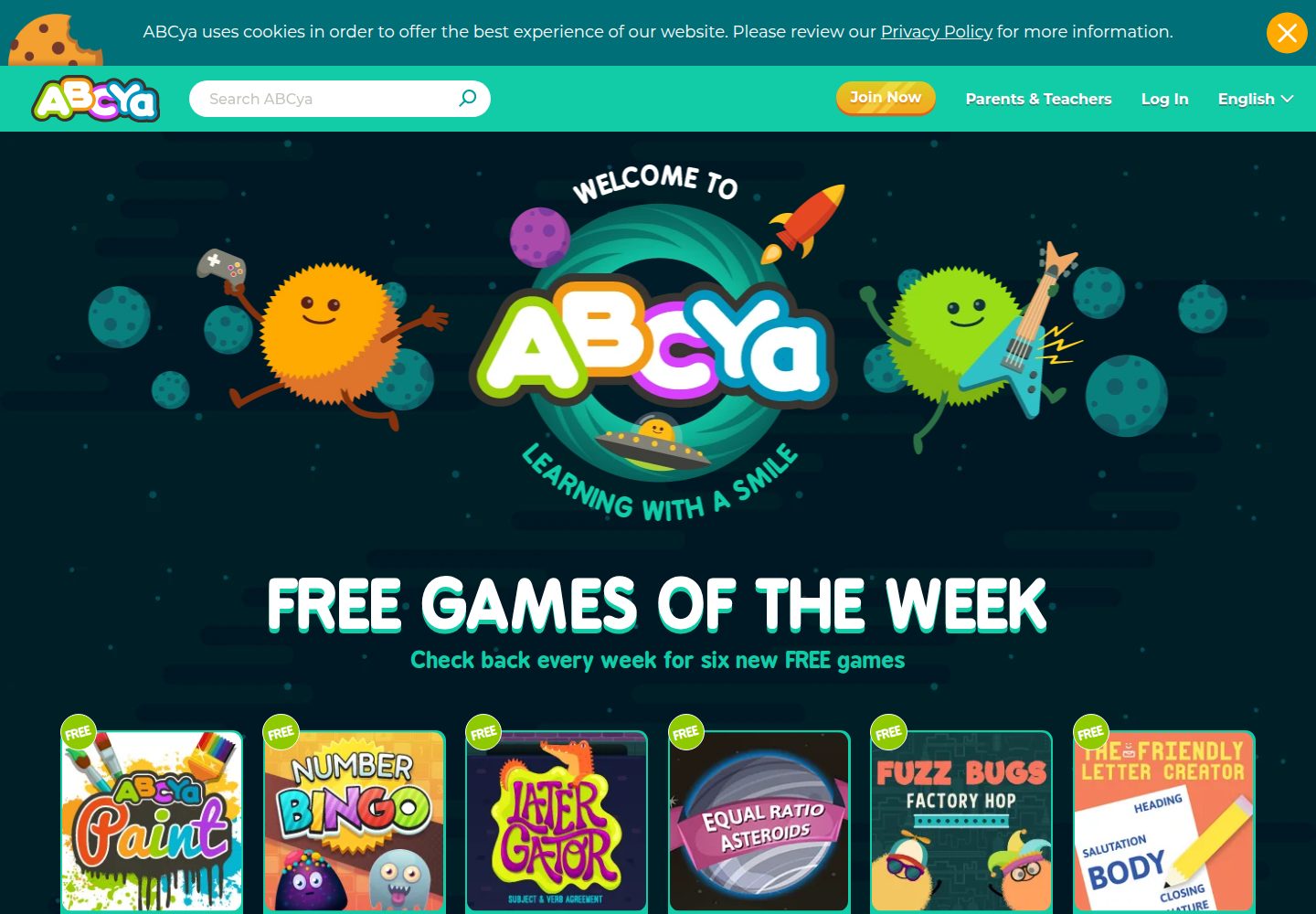 ABCya website screenshot