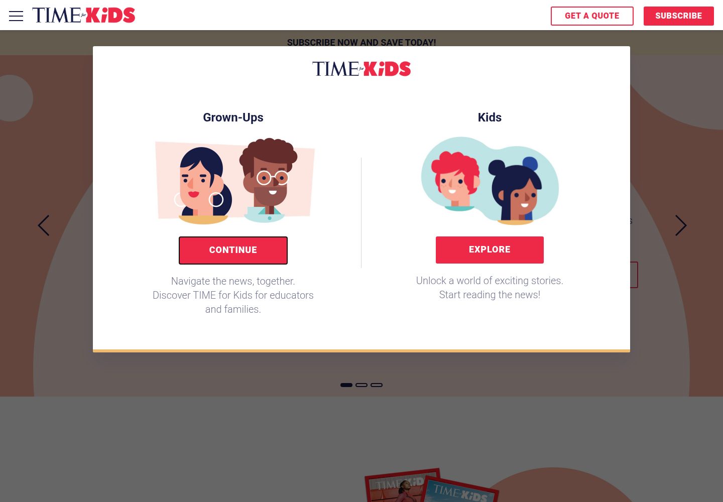 TIME for Kids website screenshot