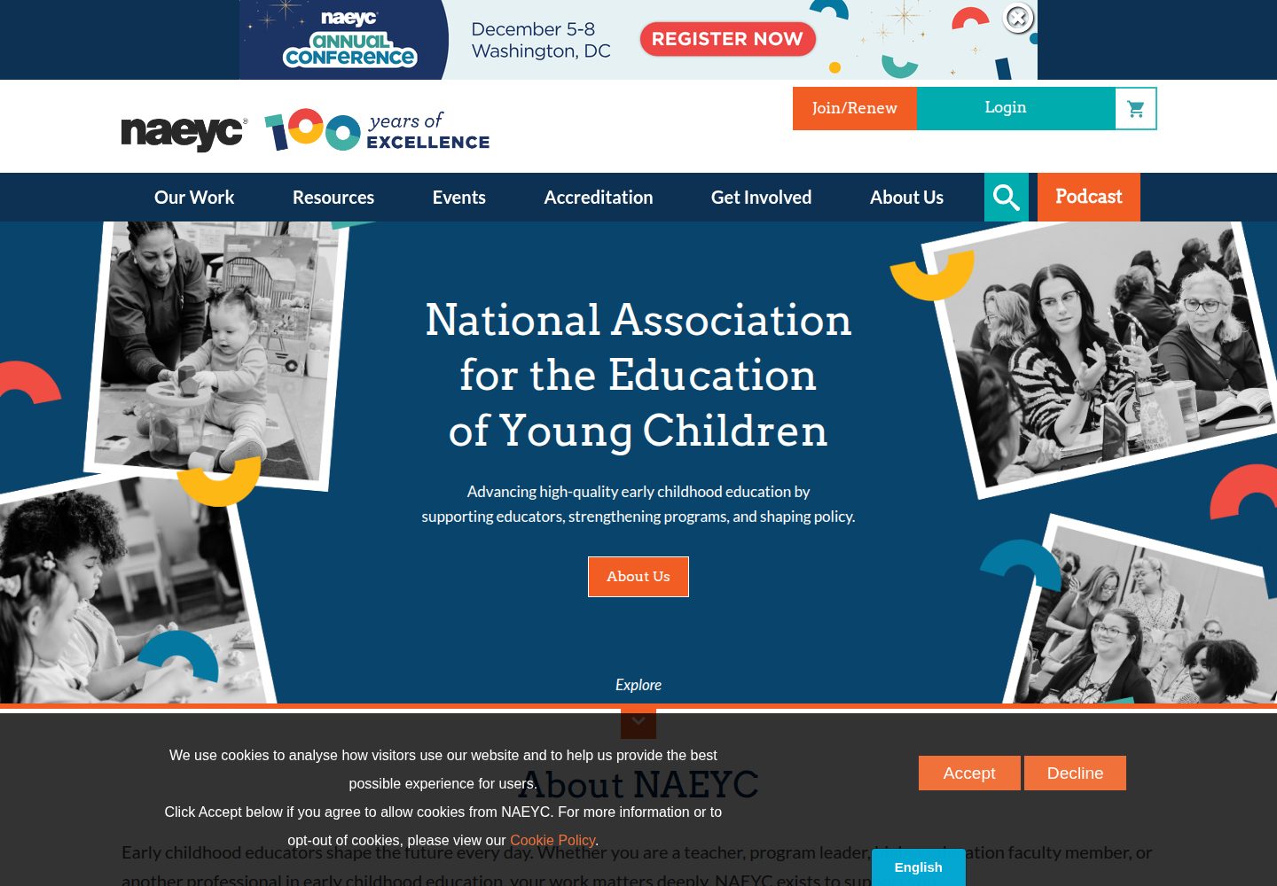 NAEYC website screenshot