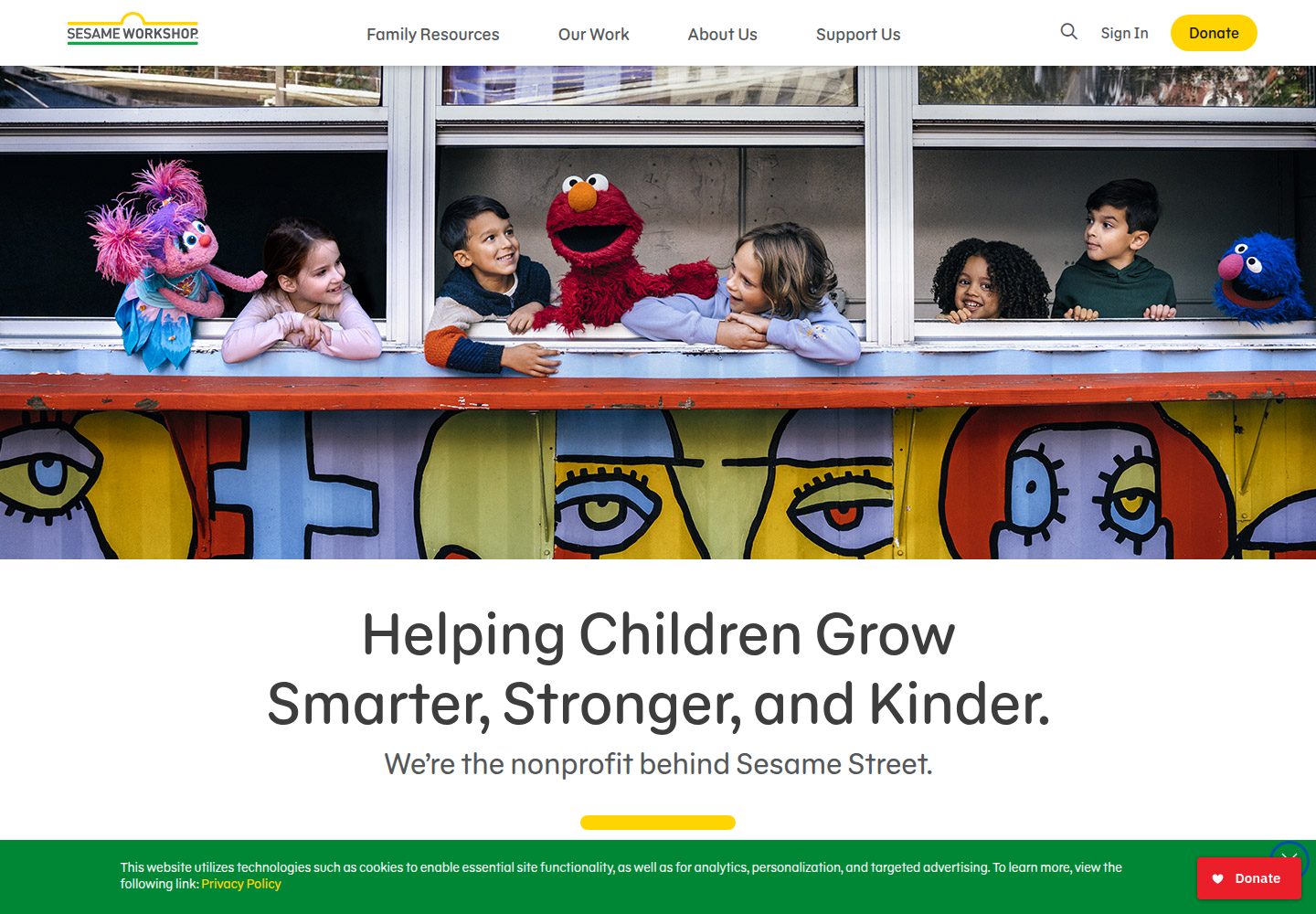 Sesame Workshop website screenshot