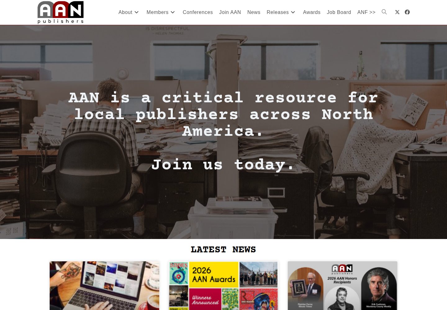 Association of Alternative Newsmedia website screenshot