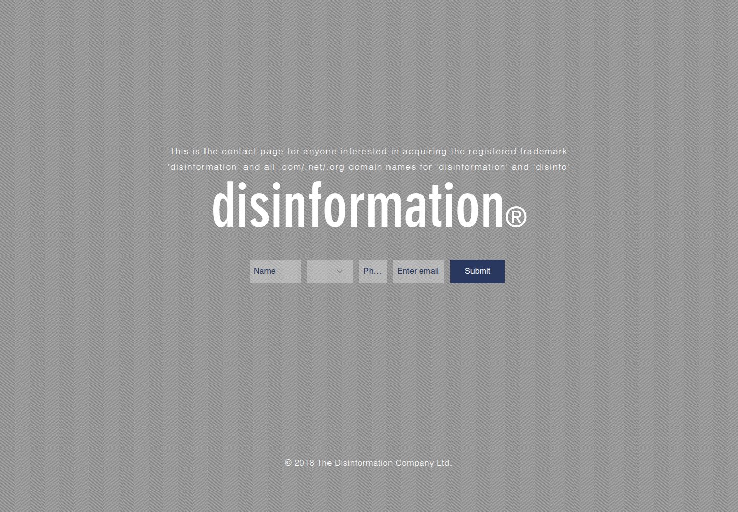Disinformation website screenshot