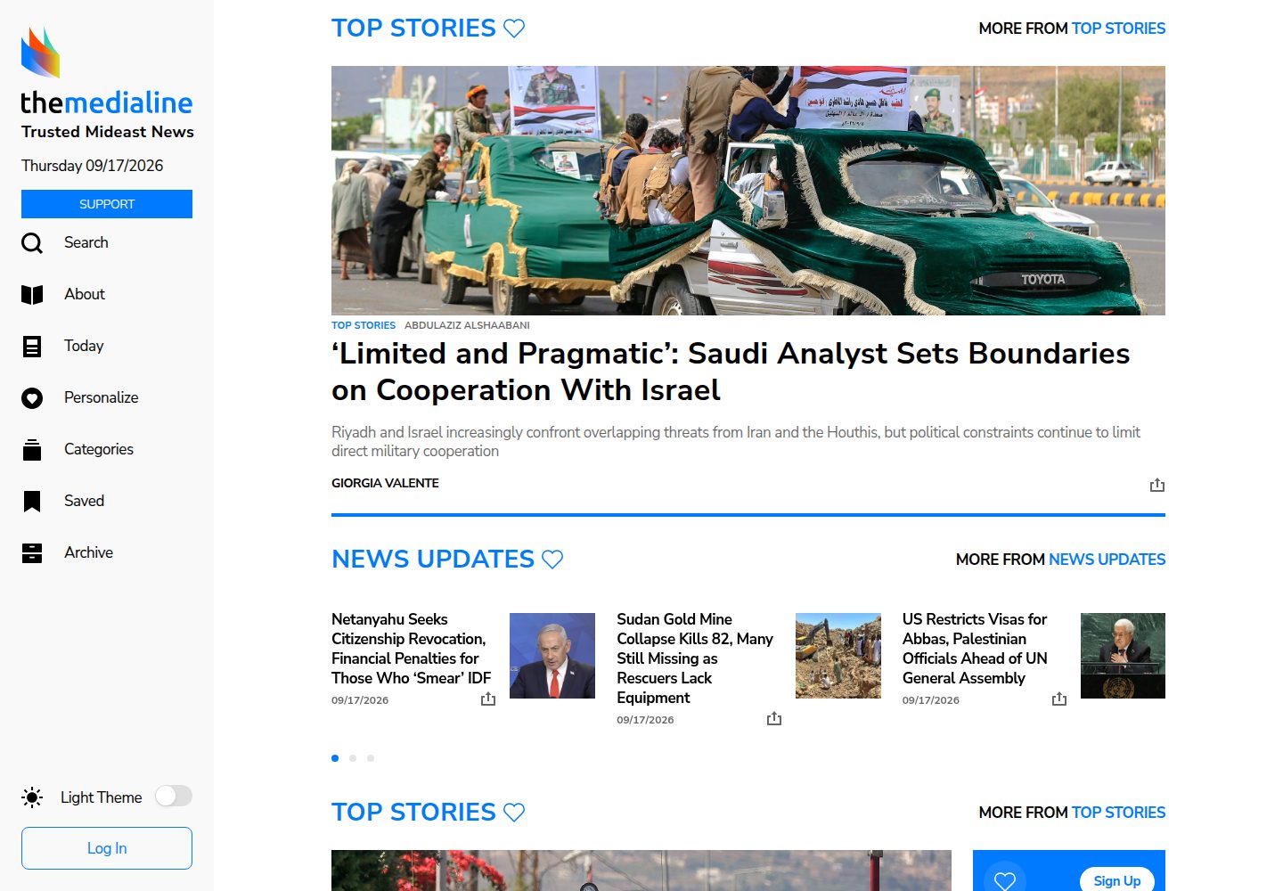 The Media Line website screenshot