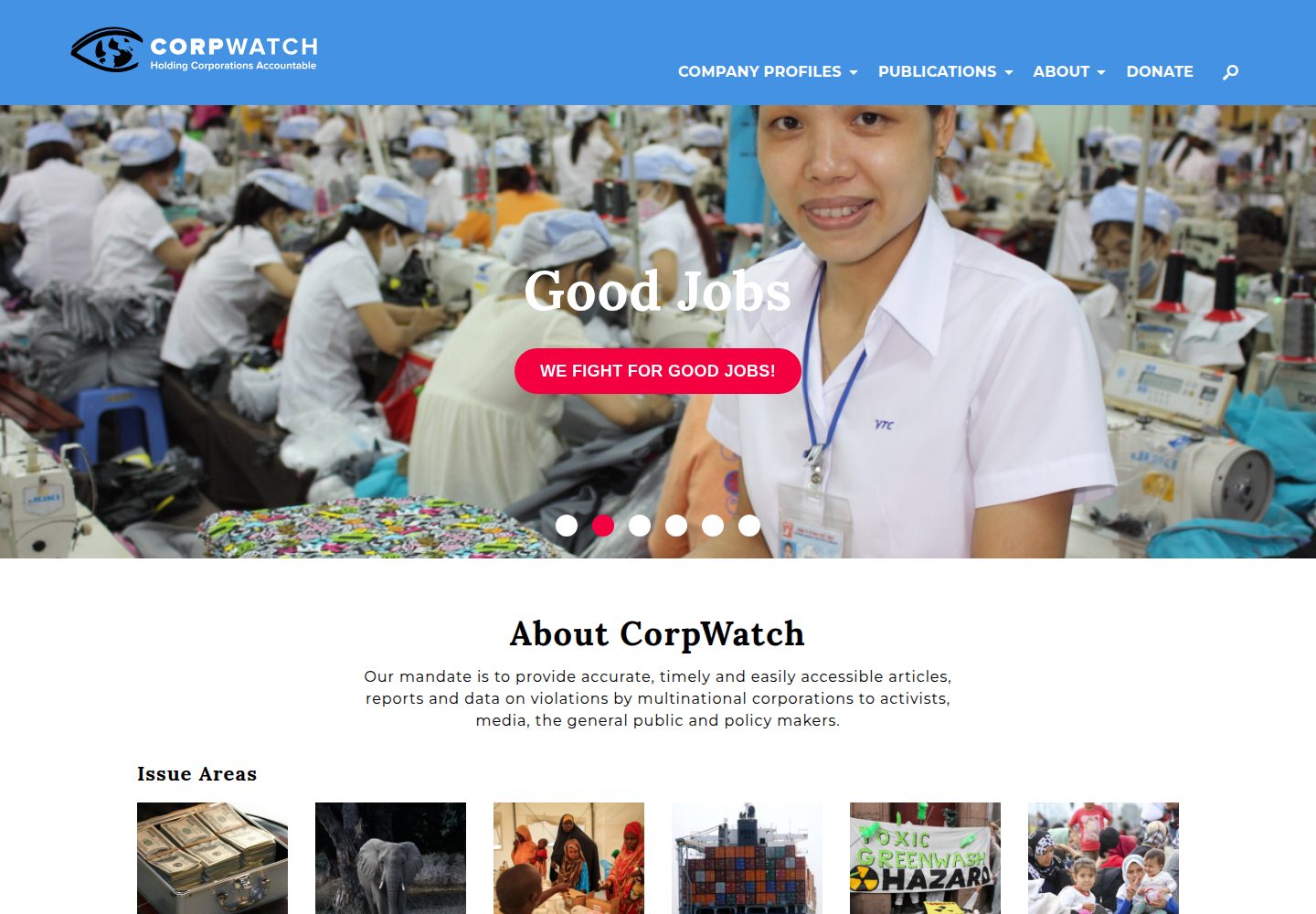 Corpwatch website screenshot