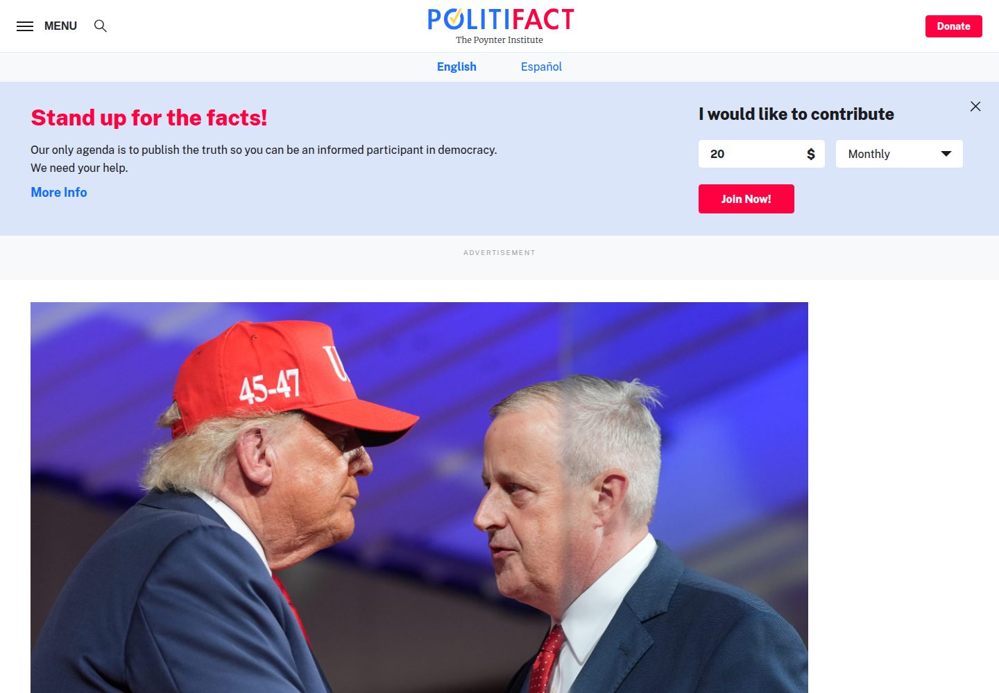 PolitiFact website screenshot