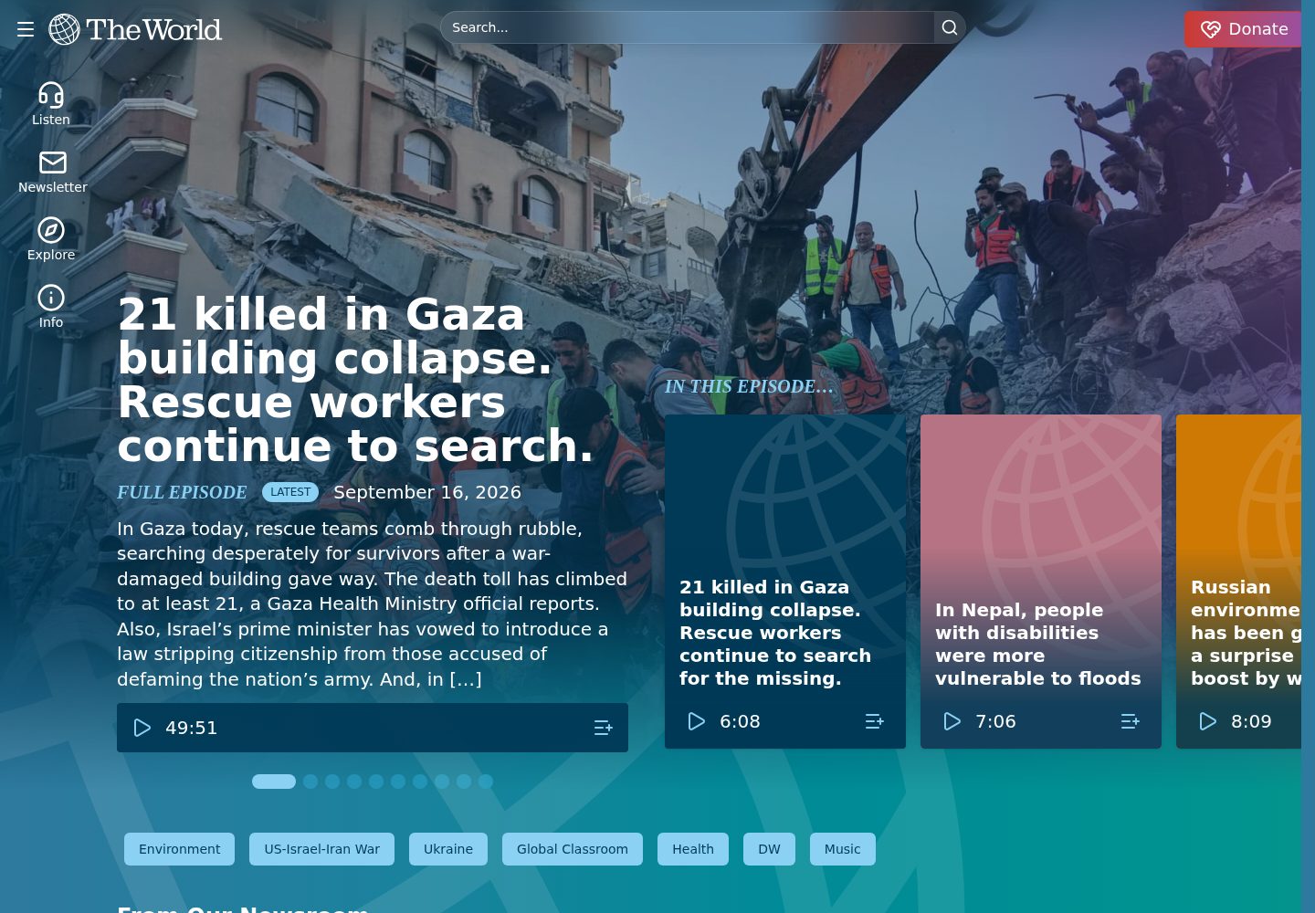 Public Radio International website screenshot