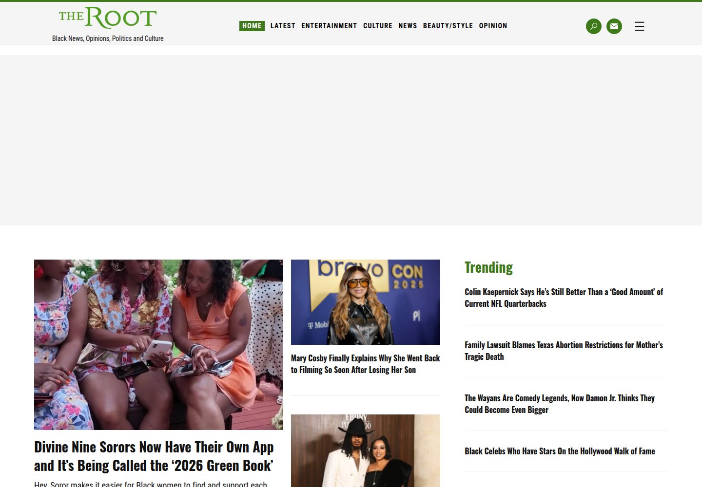 The Roots website screenshot