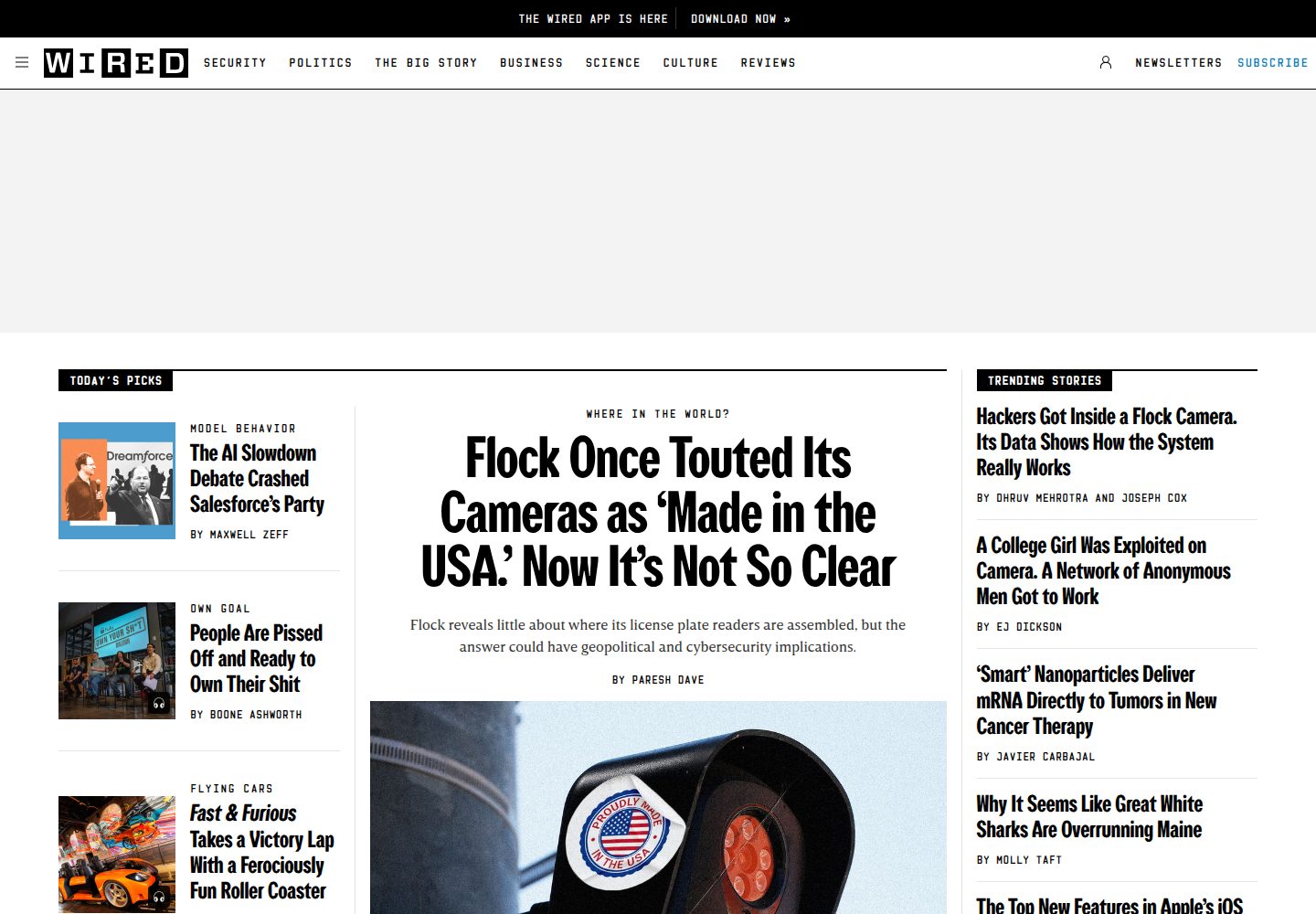 WIRED website screenshot