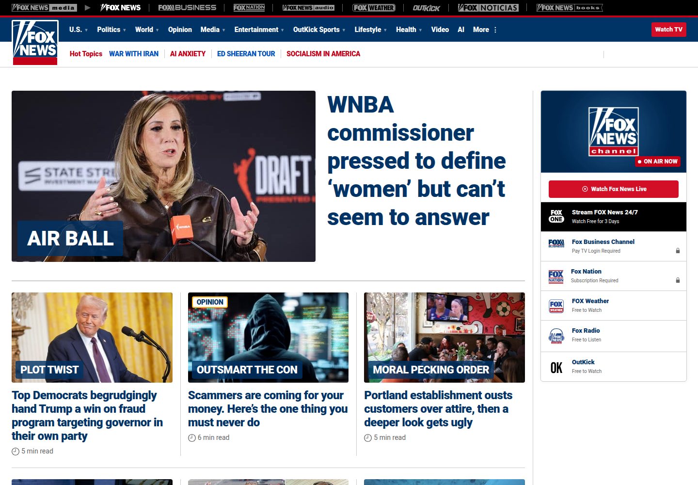 Fox News website screenshot