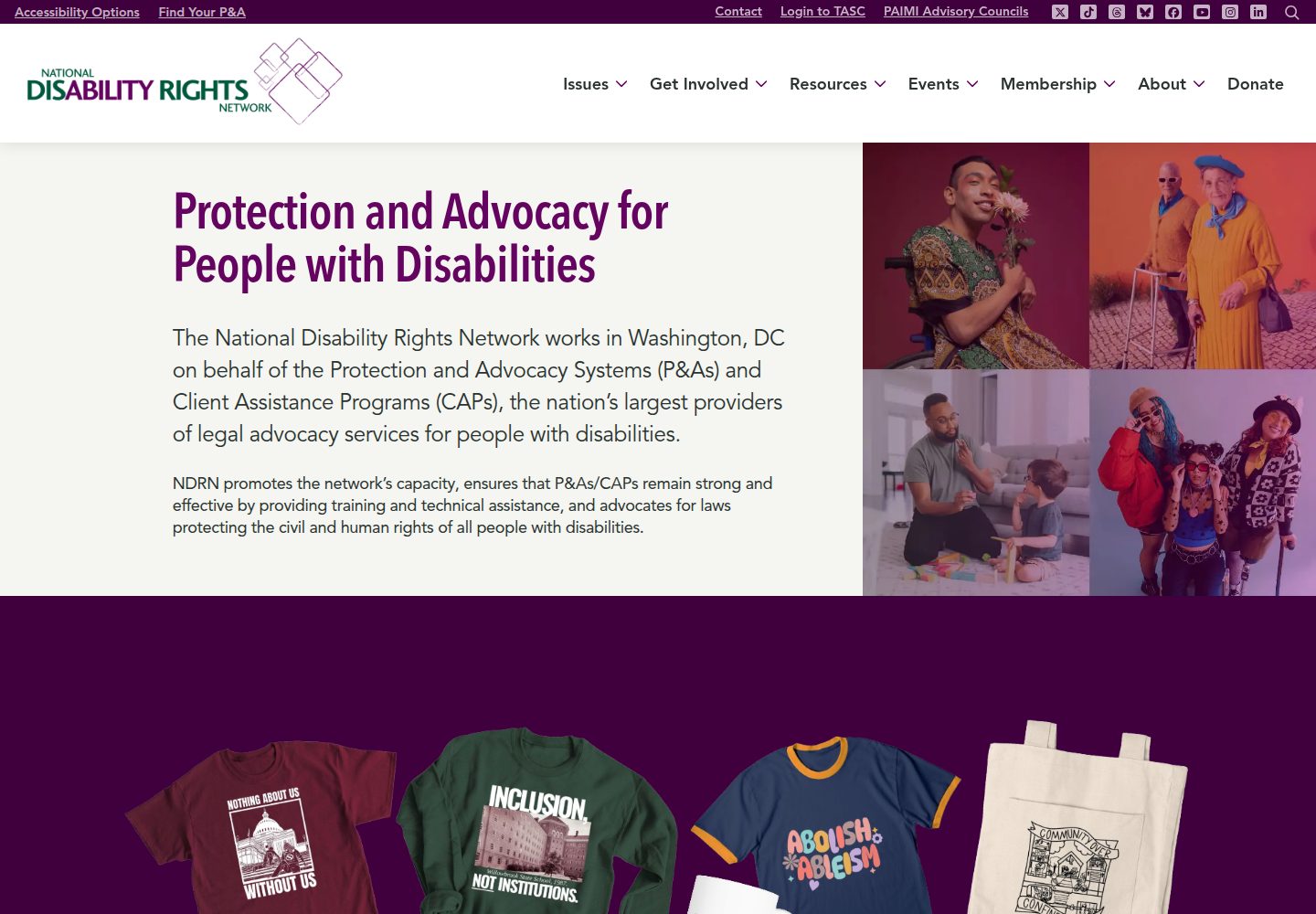 National Disability Rights Network website screenshot