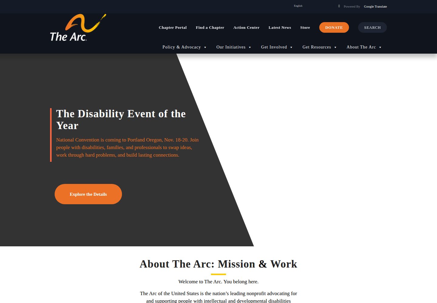 The Arc website screenshot