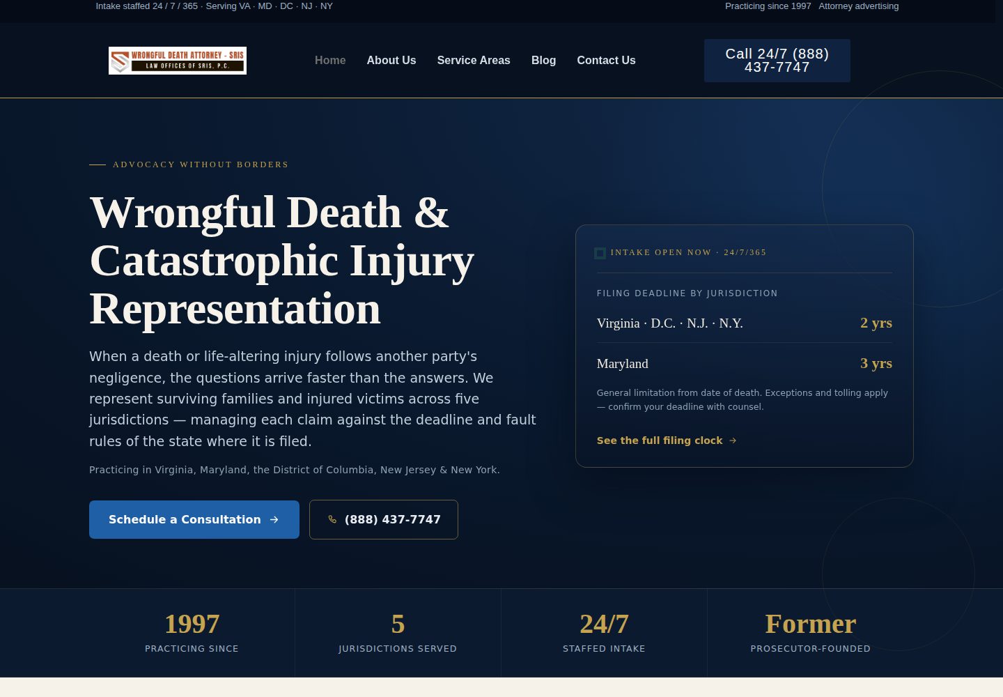 New York Wrongful Death Attorney  website screenshot