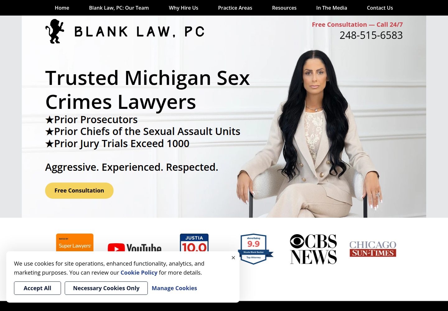 Criminal Defense Attorney Michigan website screenshot
