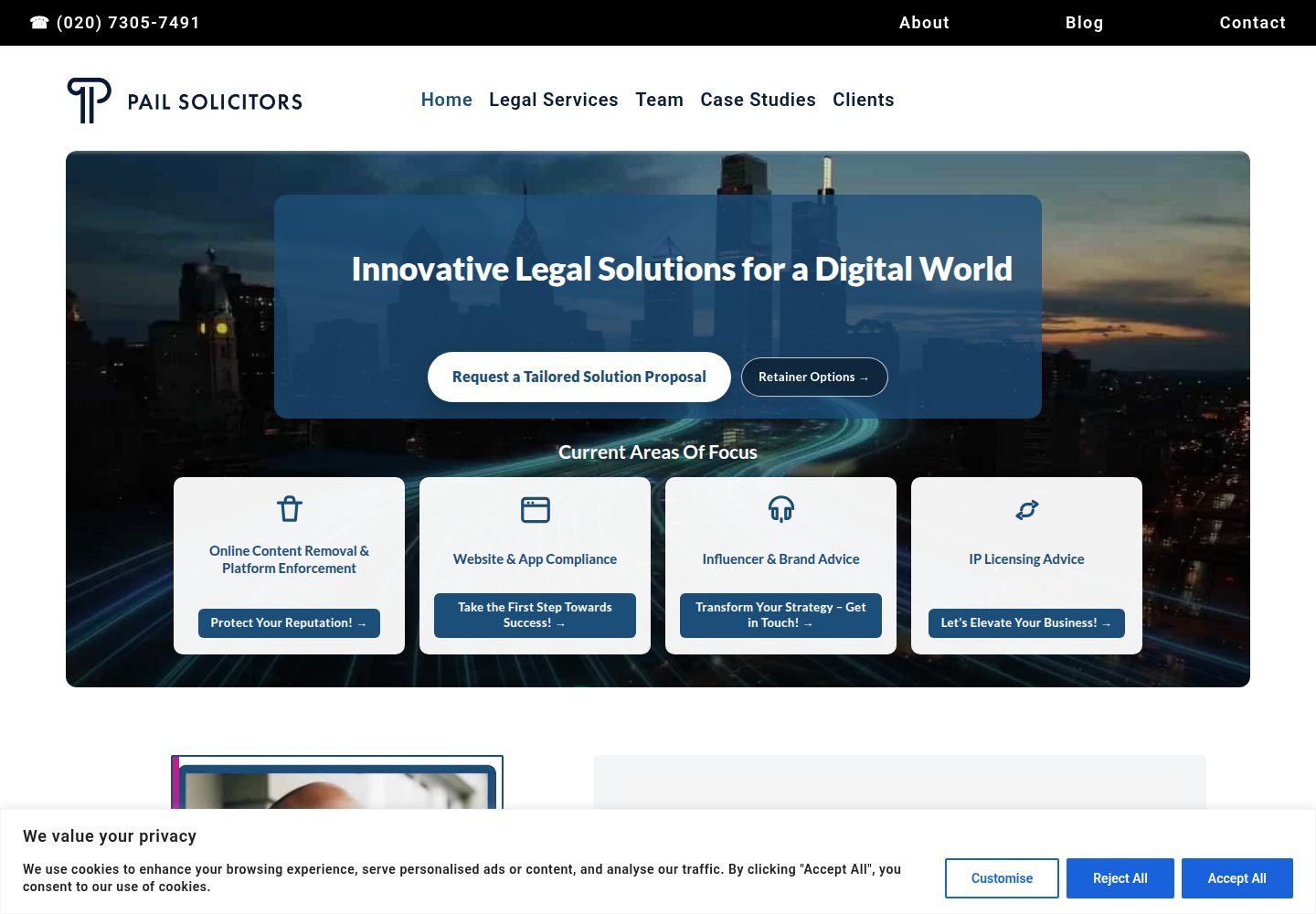 PAIL Solicitors - Intellectual Property Lawyers website screenshot