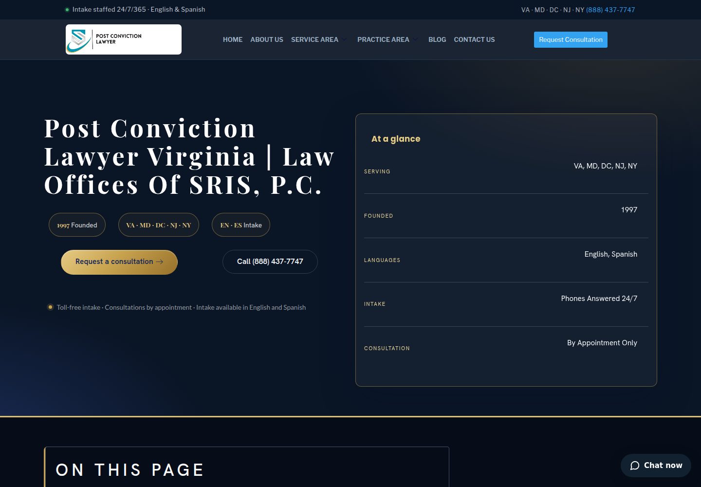 Post Conviction Lawyer Columbus website screenshot