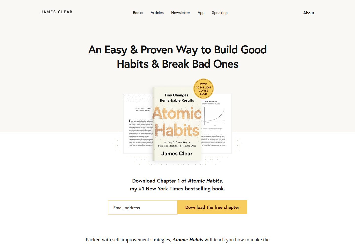 James Clear website screenshot