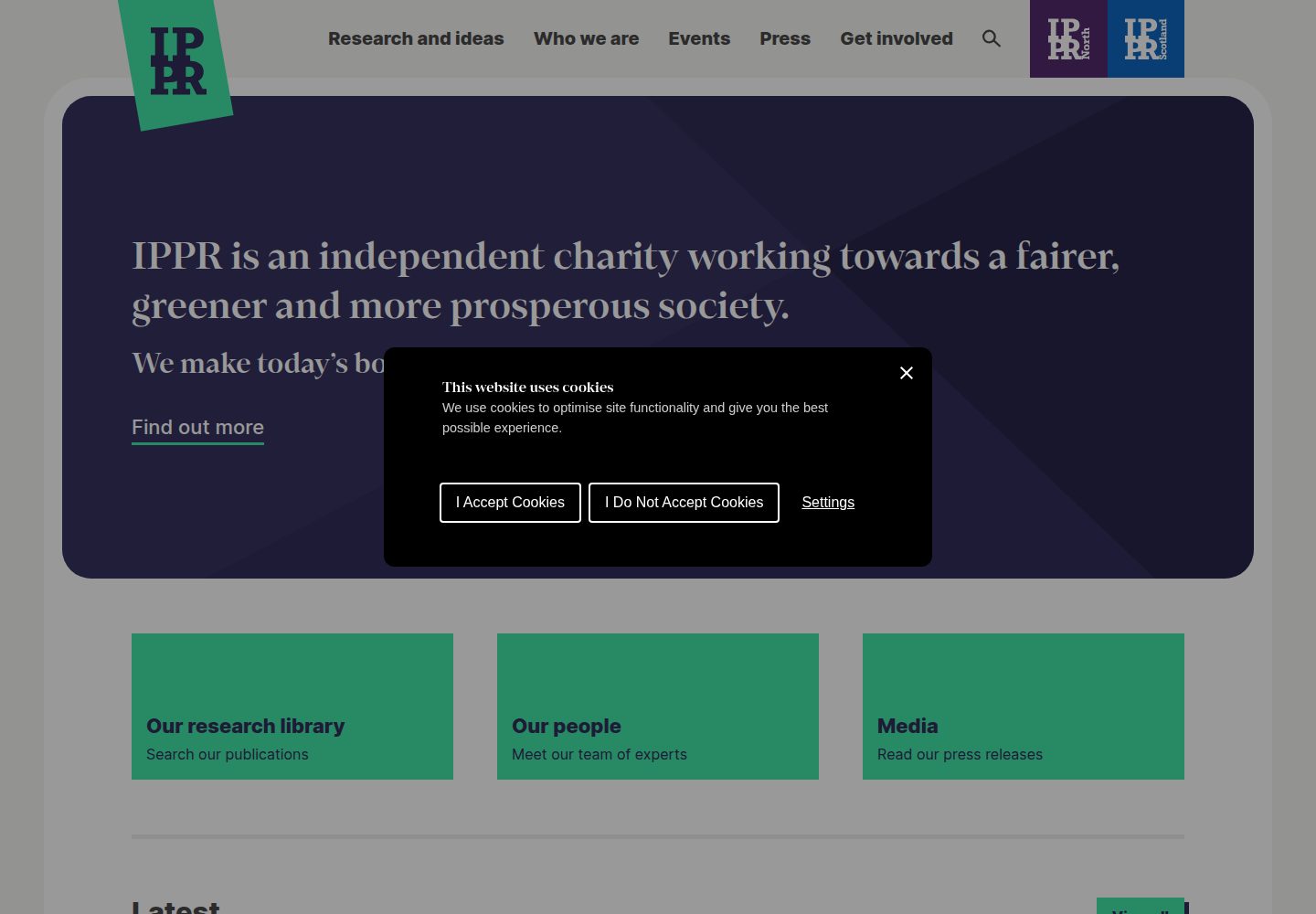 Institute for Public Policy Research website screenshot