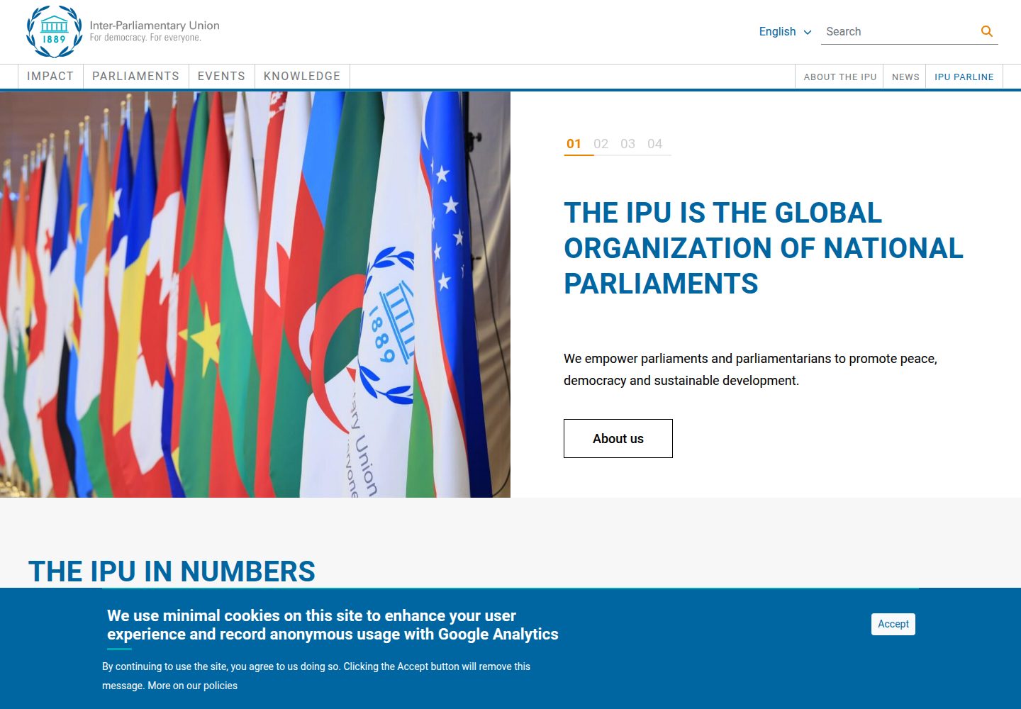 Inter-Parliamentary Union website screenshot