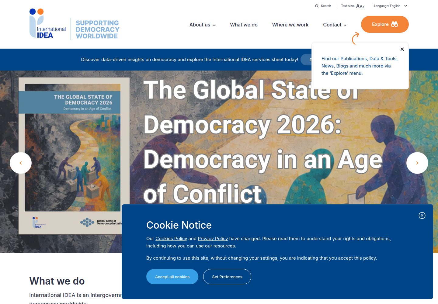 International IDEA website screenshot