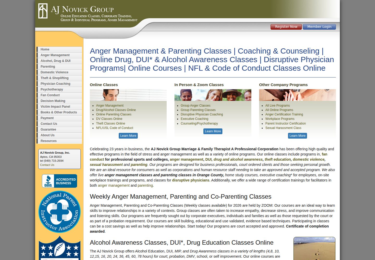 AJ Novick Group website screenshot