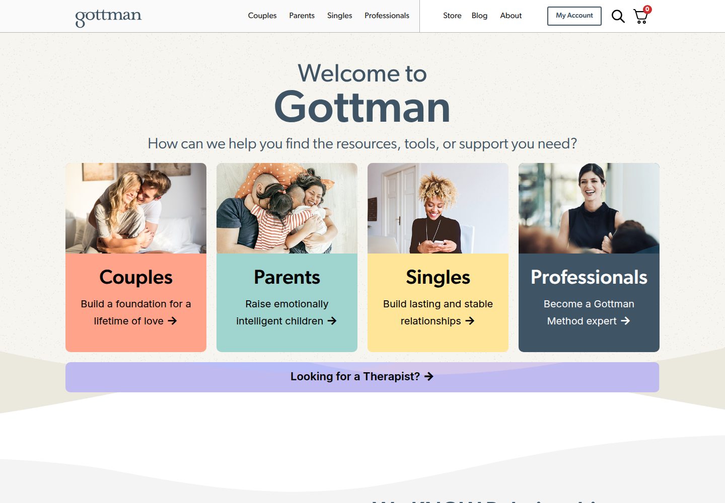 The Gottman Institute website screenshot