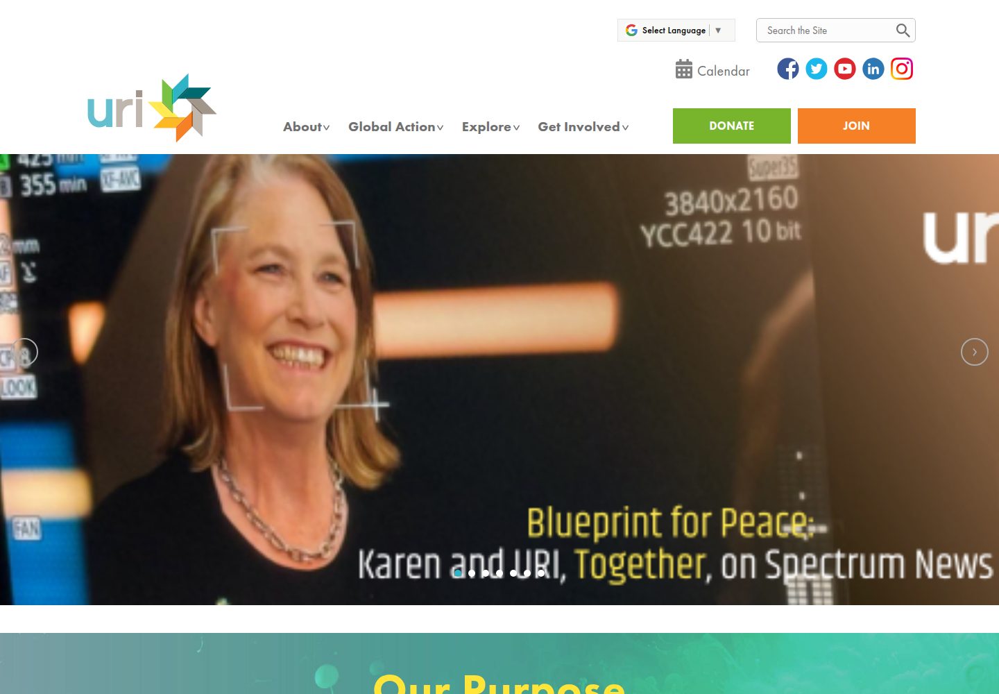 United Religions Initiative website screenshot