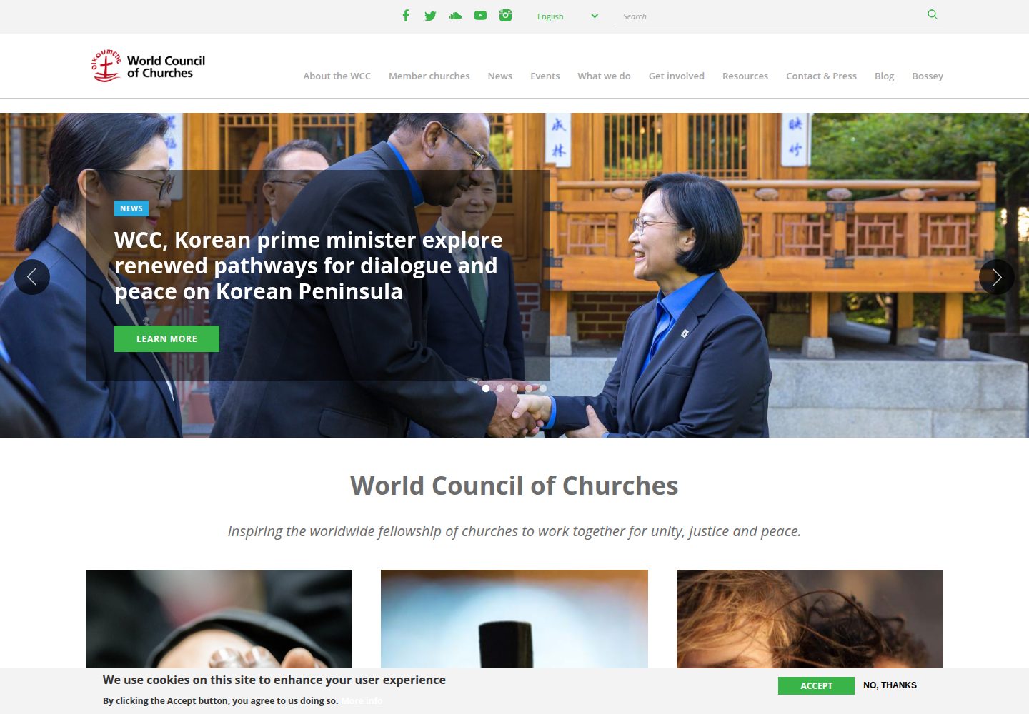 World Council of Churches website screenshot