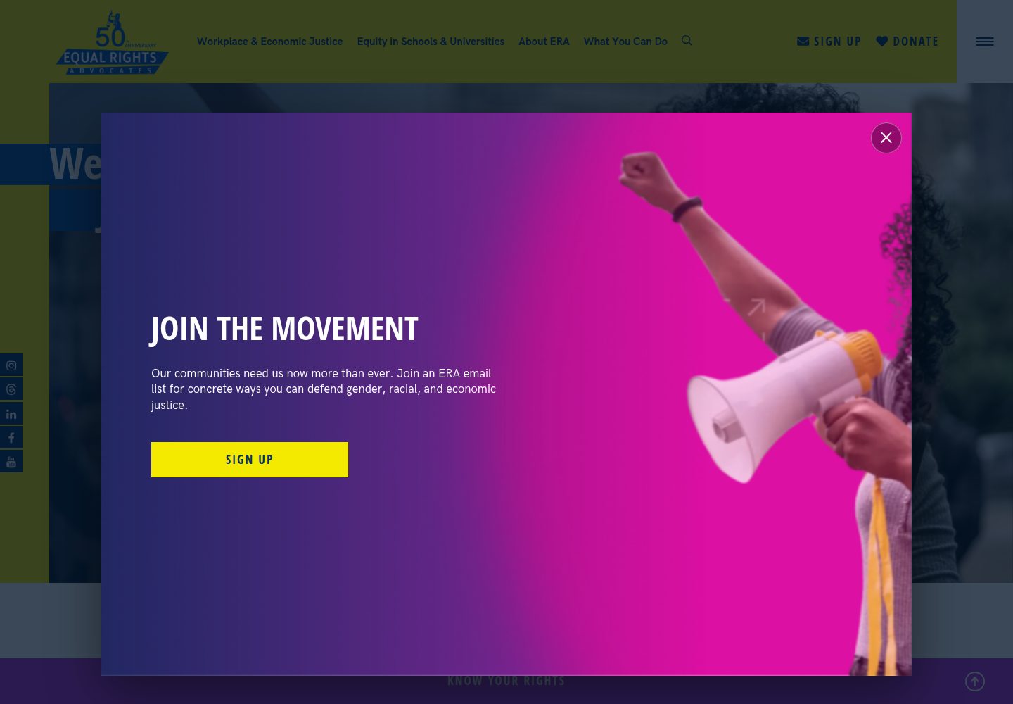 Equal Rights website screenshot