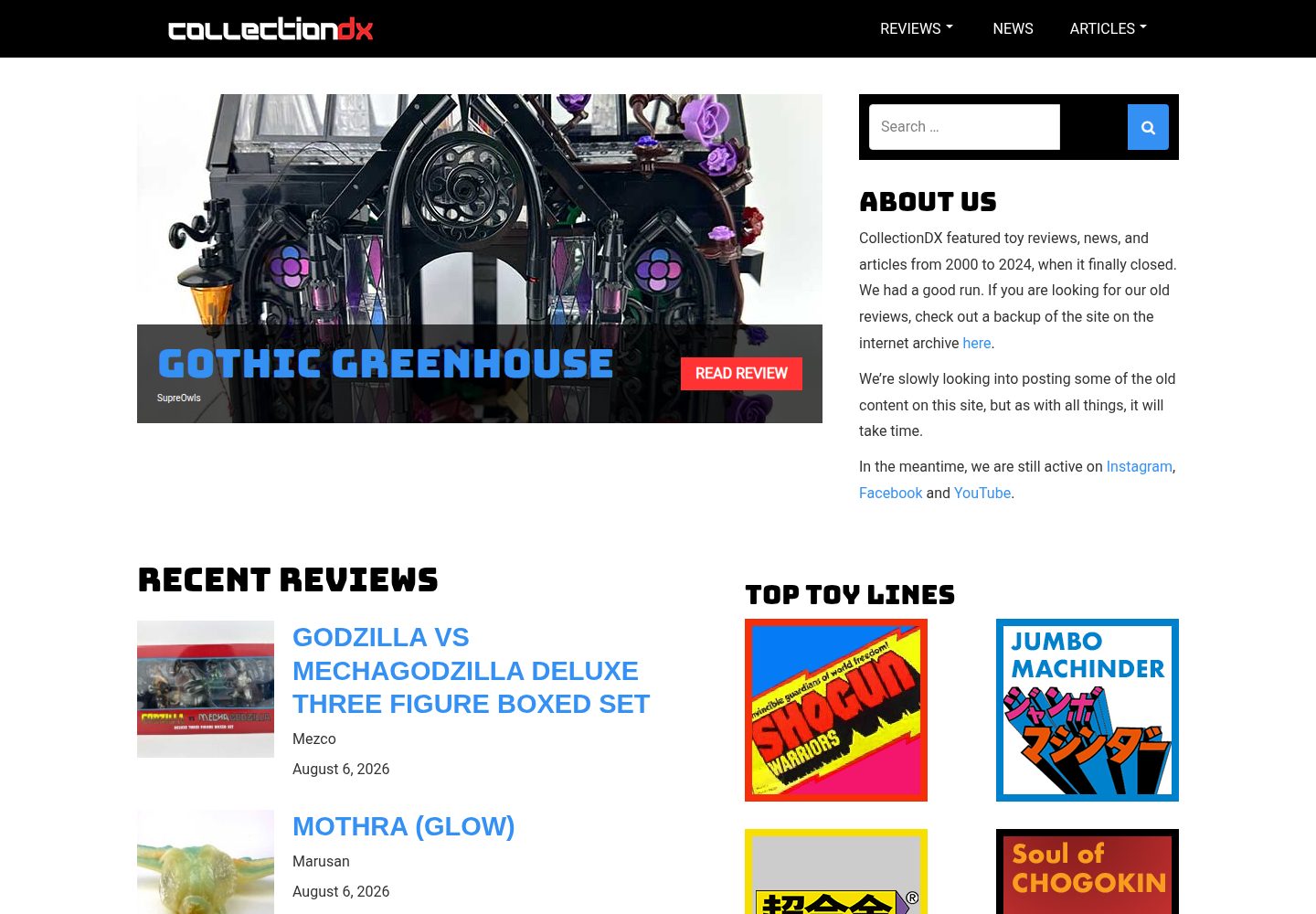 Collection DX website screenshot