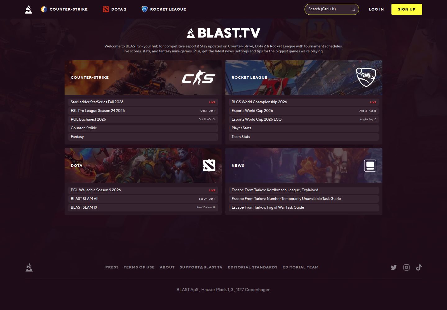 BLAST website screenshot