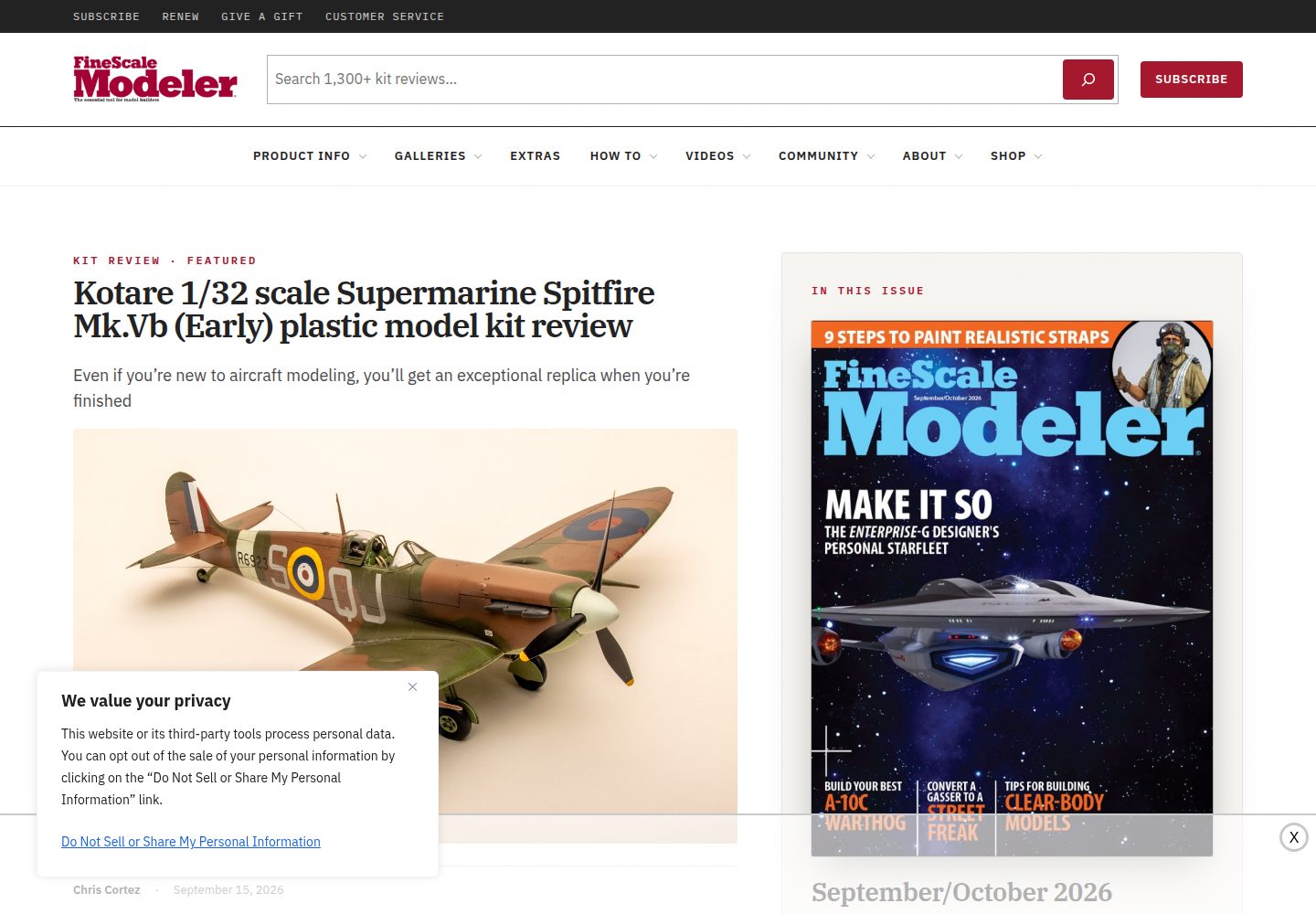 FineScale Modeler website screenshot