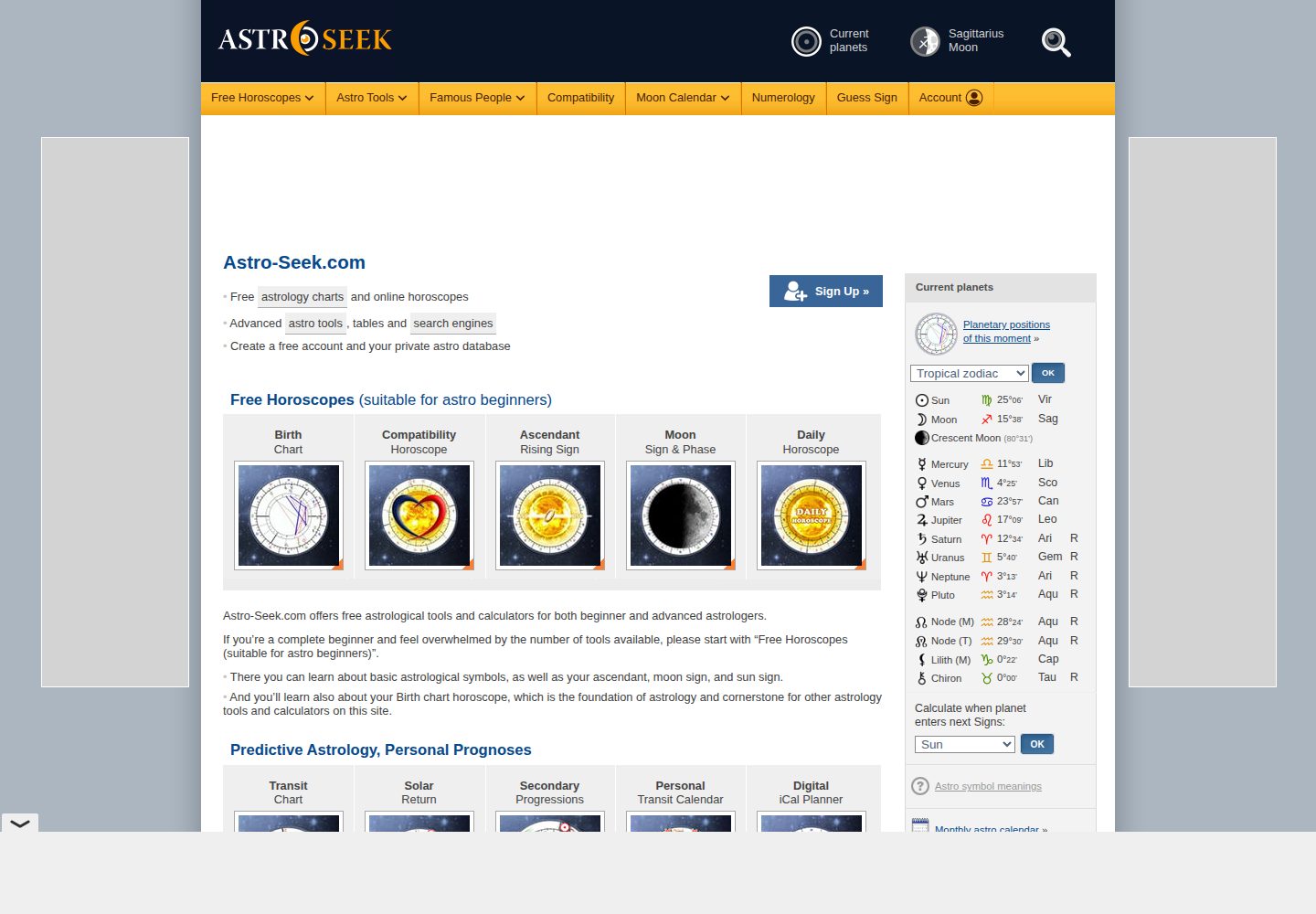 Astro-Seek website screenshot