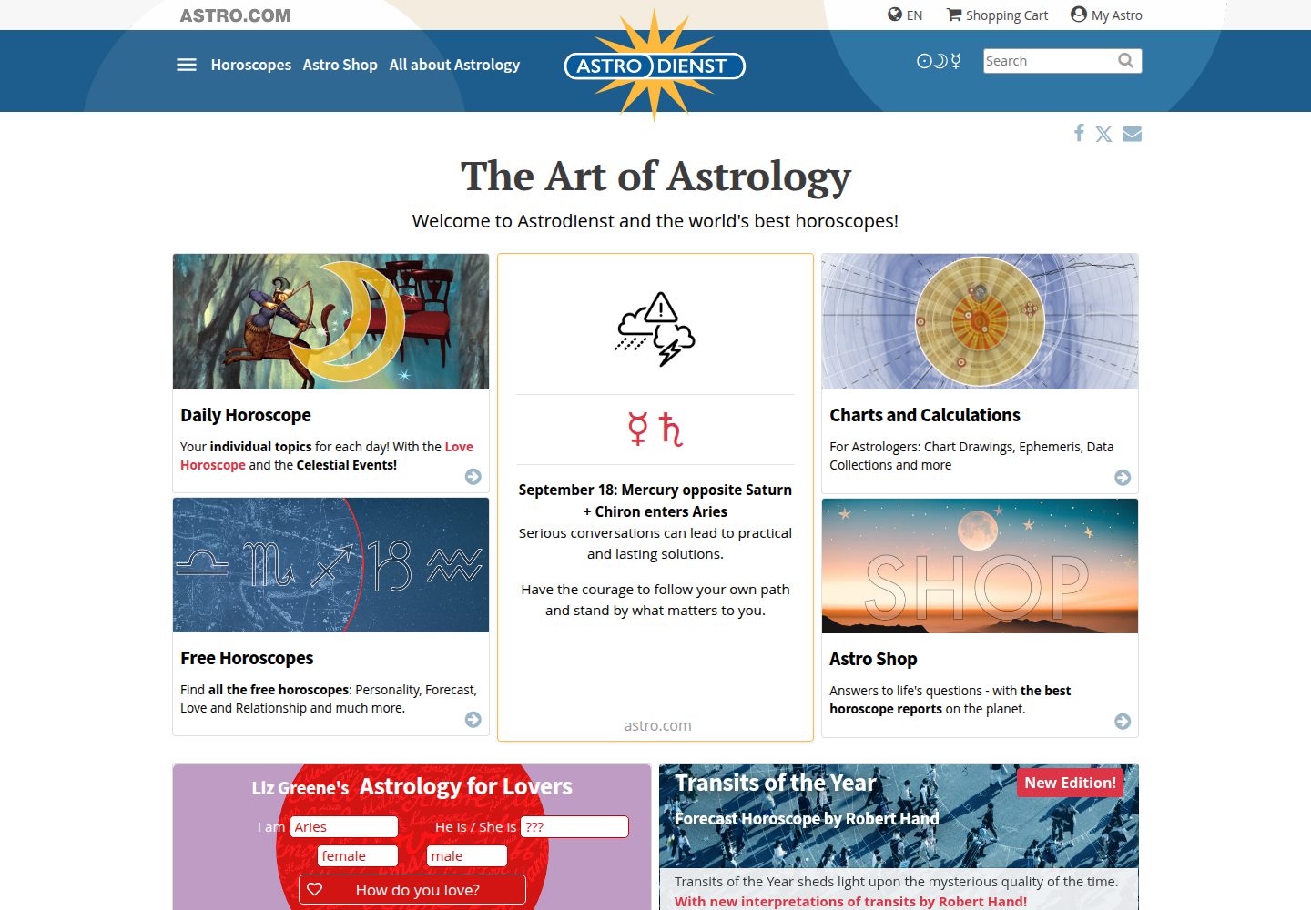 Astrodienst website screenshot