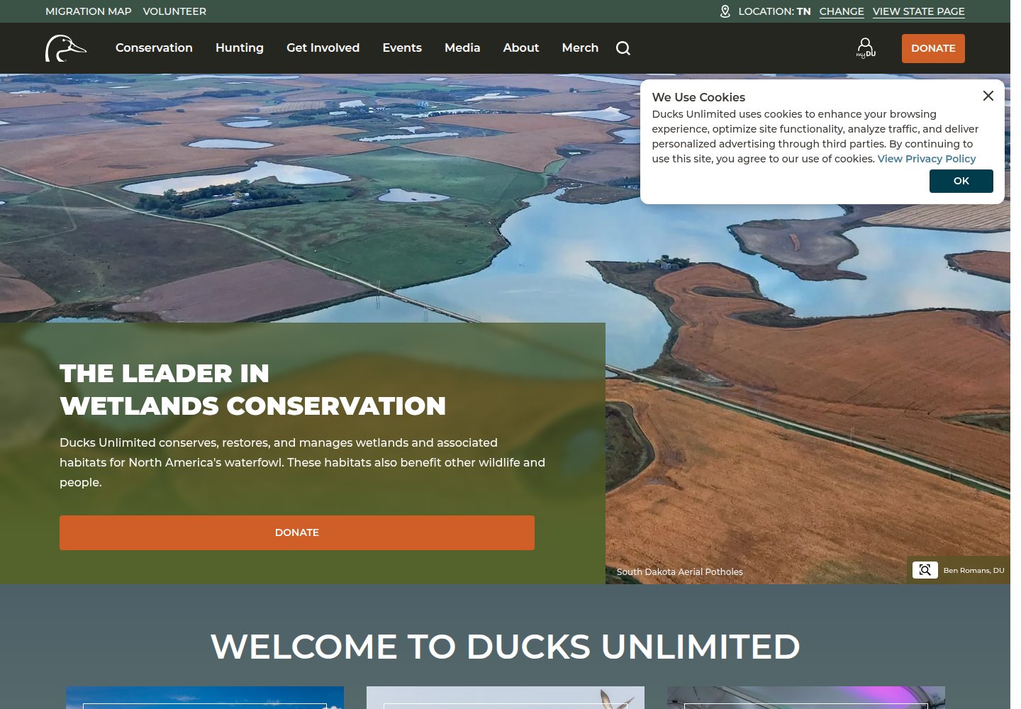 Ducks Unlimited website screenshot