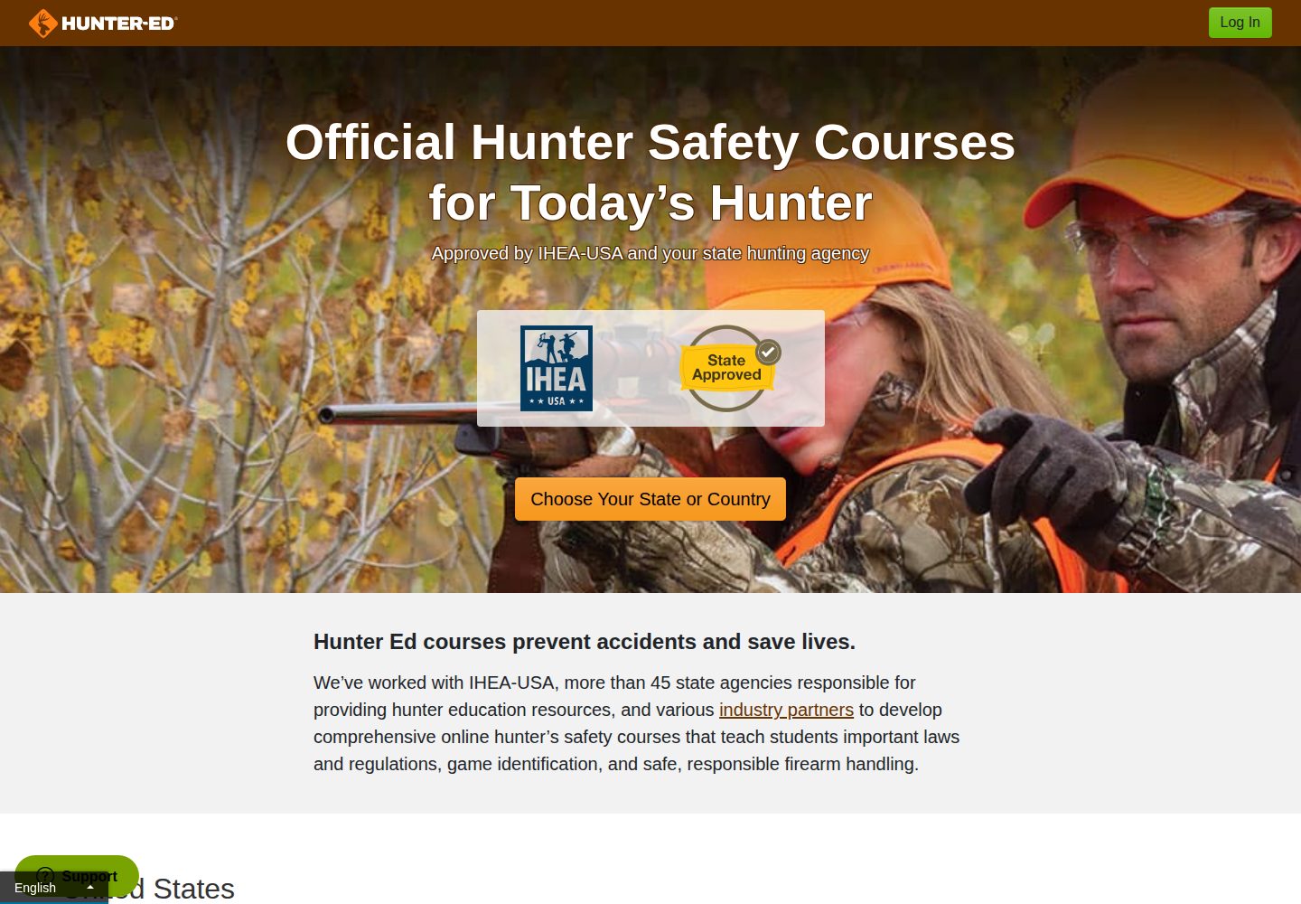 Hunter Ed website screenshot