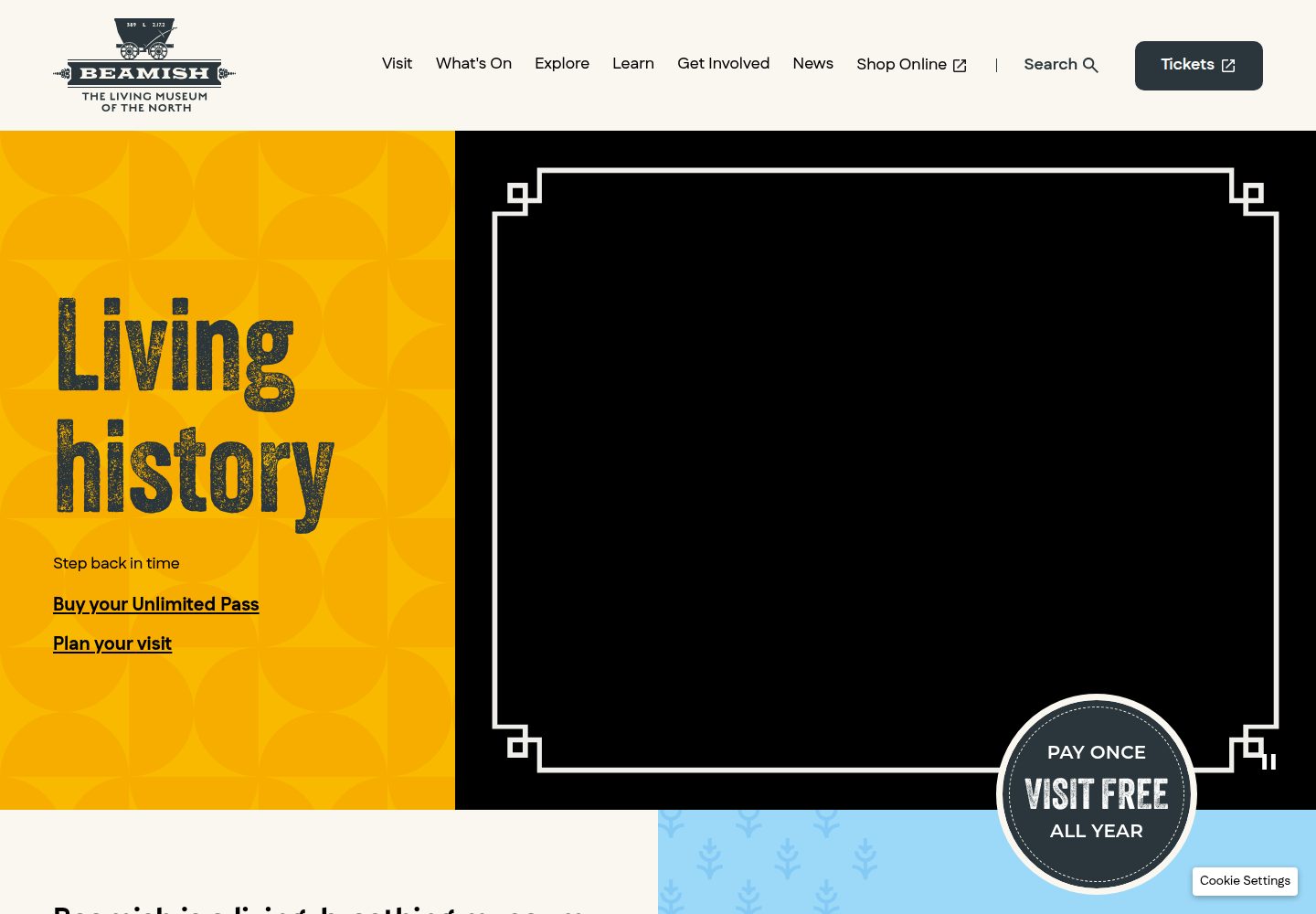 Beamish Museum website screenshot
