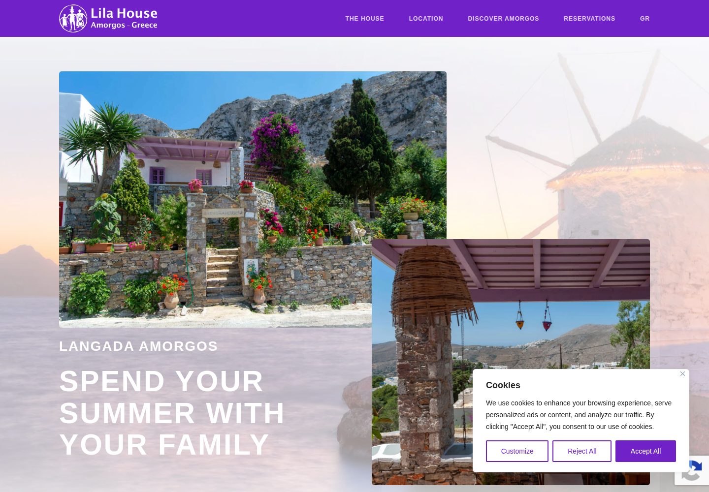 Lila House for rent - Amorgos Greece house website screenshot