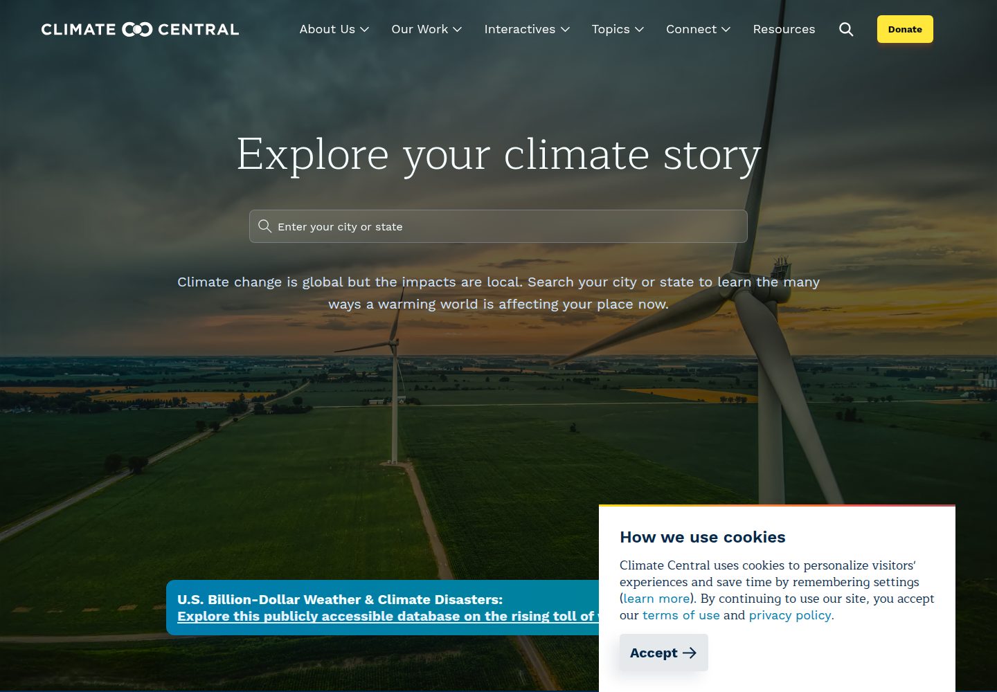 Climate Central website screenshot