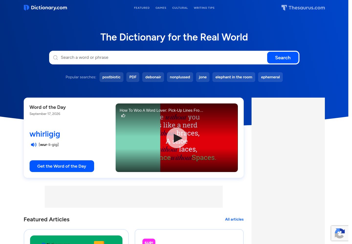 Dictionary.com website screenshot