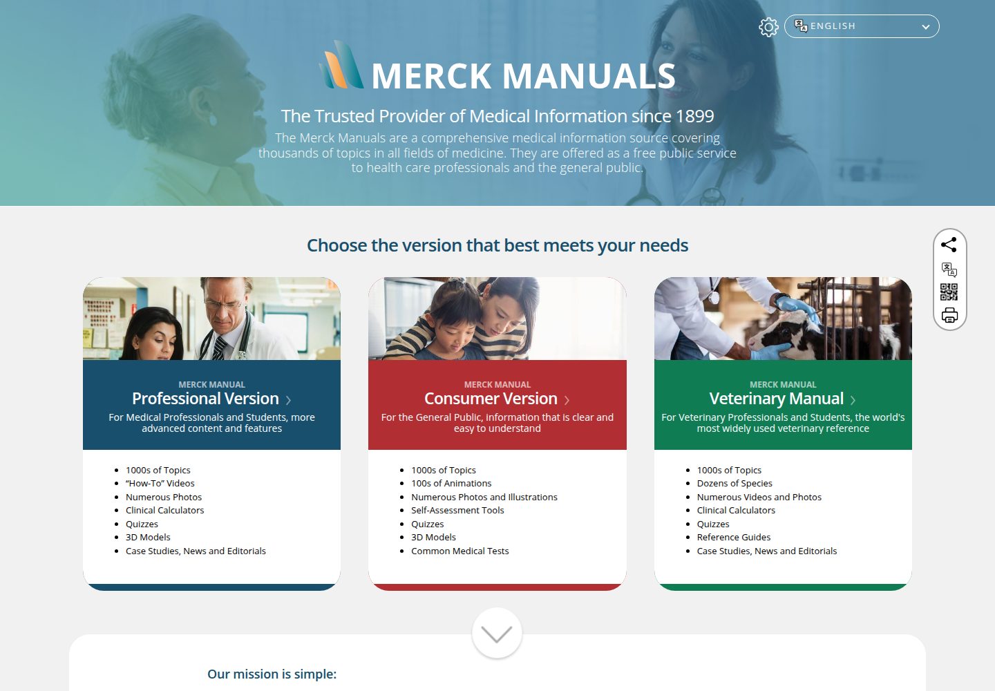 Merck Manuals website screenshot