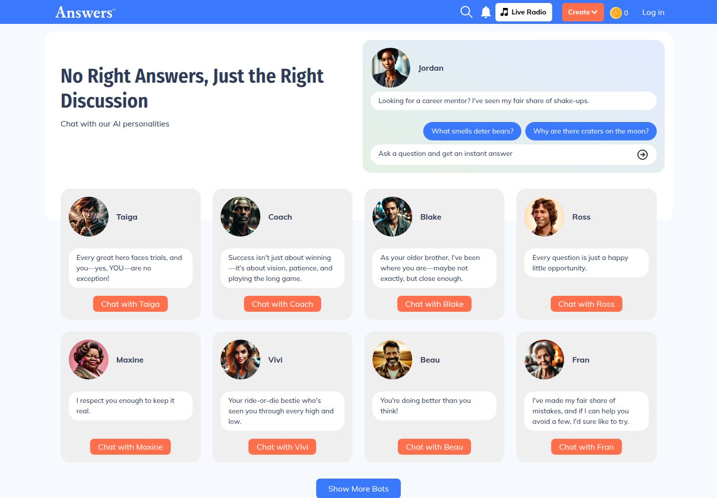 Answers website screenshot